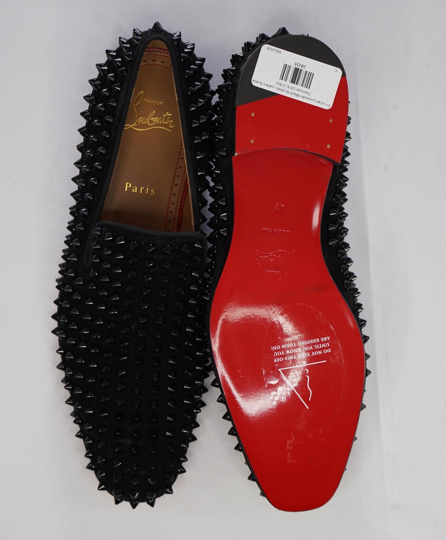 $1,395 Christian Louboutin Black Dandelion Spikes Loafers US 8 (41EU)