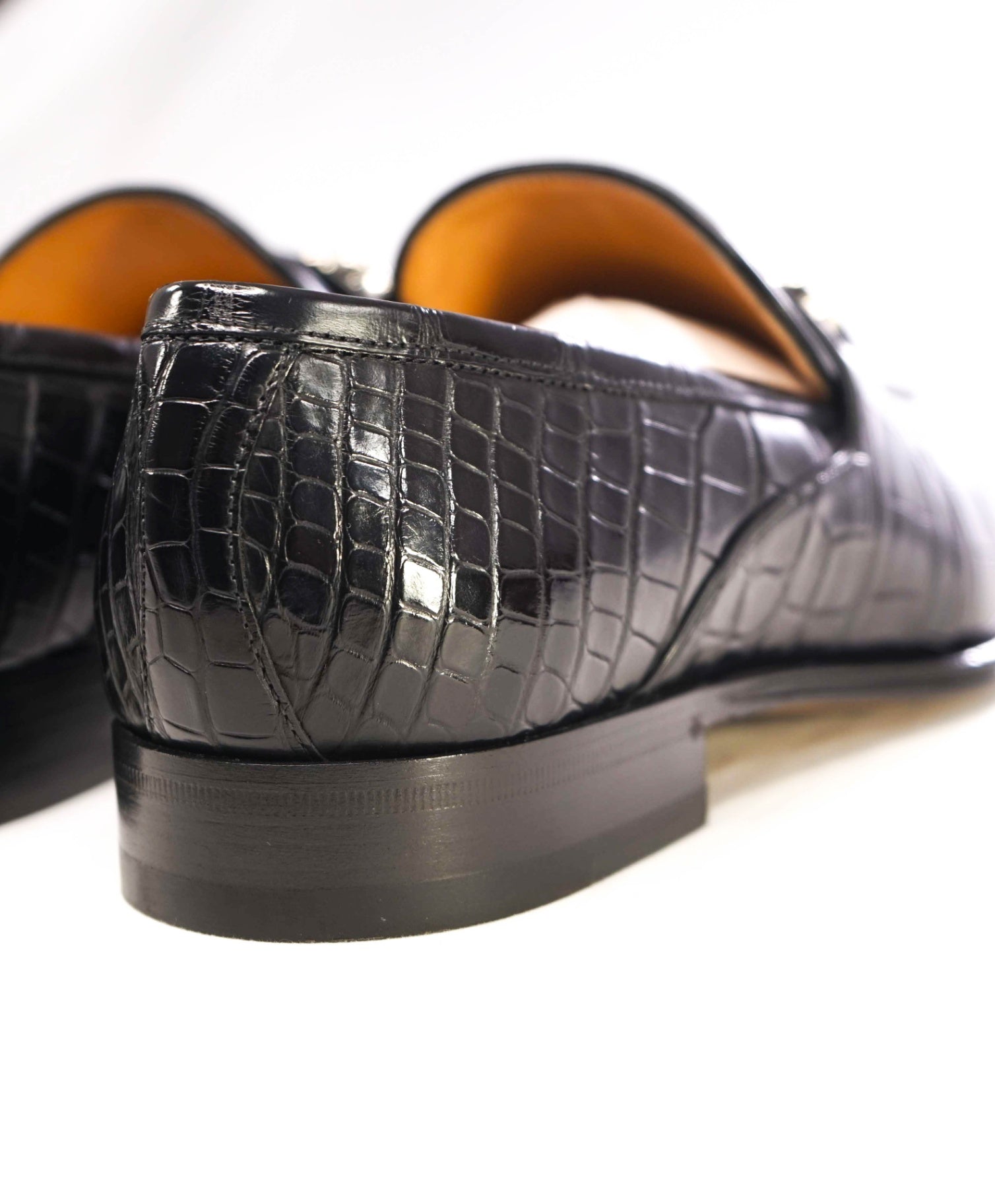 $4,300 GUCCI Black Loafers Alligator Leather GG Bit 9.5 US (9G)