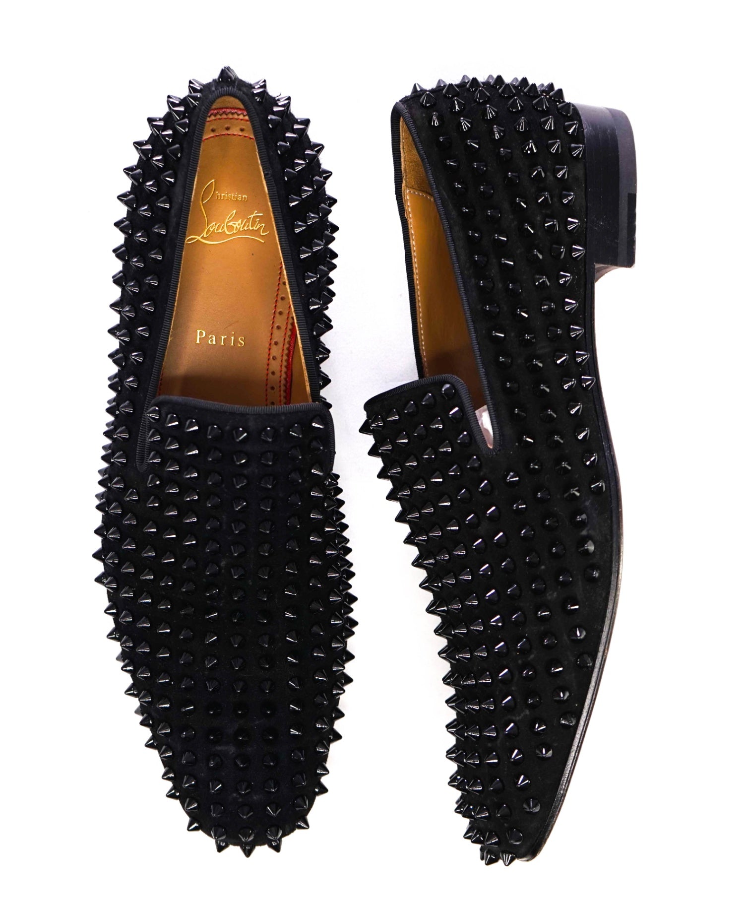 $1,395 Christian Louboutin Black Dandelion Spikes Loafers US 8 (41EU)
