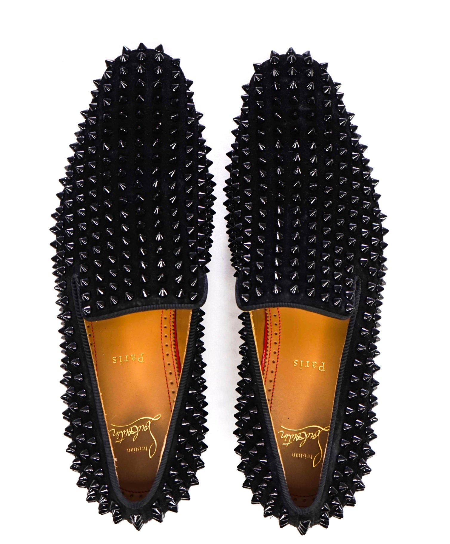 $1,395 Christian Louboutin Black Dandelion Spikes Loafers US 8 (41EU)