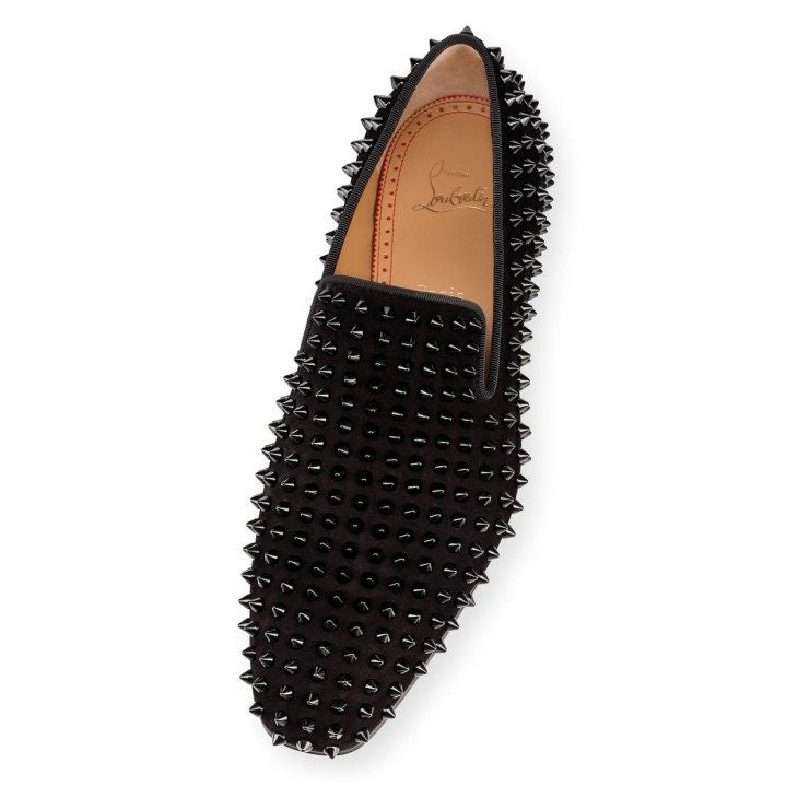 $1,395 Christian Louboutin Black Dandelion Spikes Loafers US 11 (44EU)