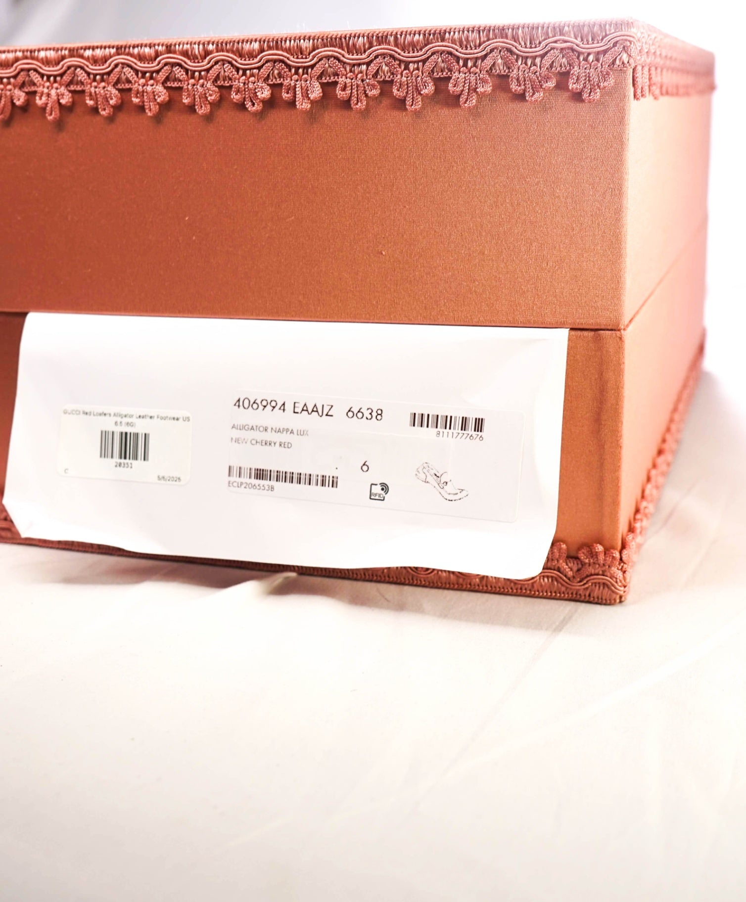 $4,300 GUCCI "JORDAAN" Crocodile Skin Red Loafers 6.5 US (6G)