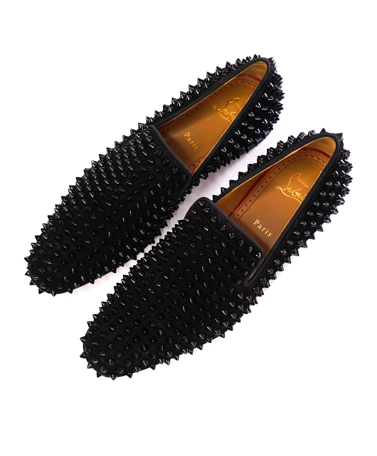$1,395 Christian Louboutin Black Dandelion Spikes Loafers US 8 (41EU)