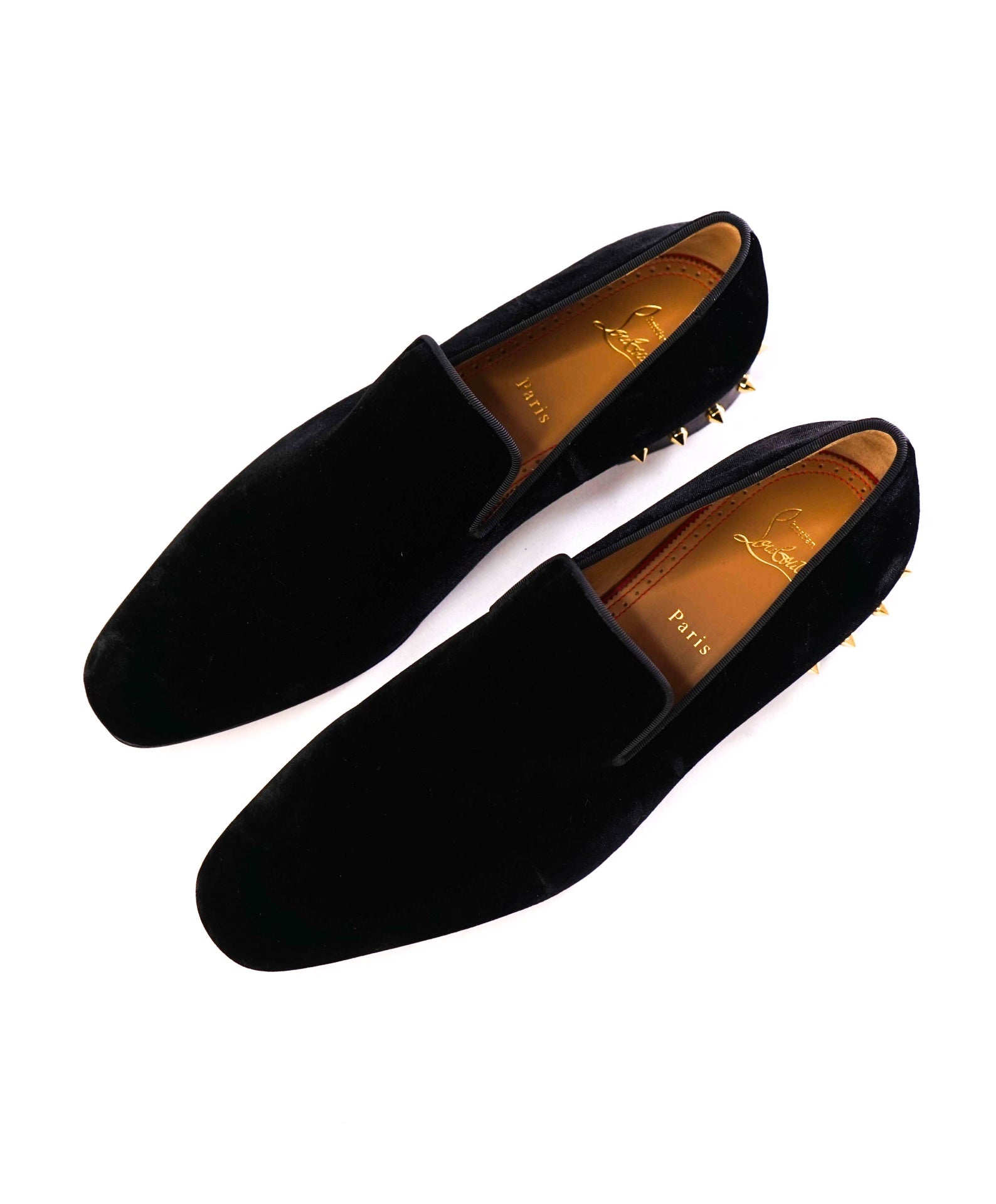 $1,200 Christain Louboutin "MARQUEES Spiked" Black Loafer US 9.5 (42.5 EU)