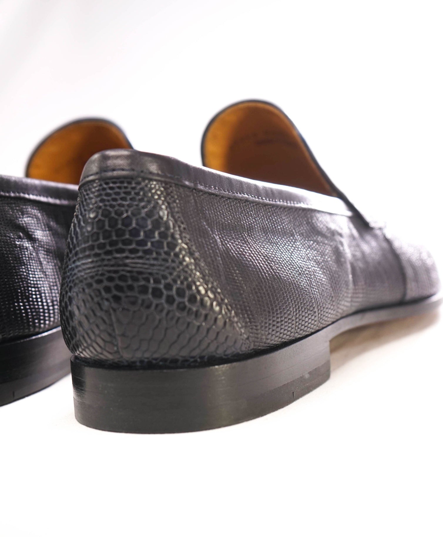 $795 MAGNANNI "Vincente" Navy Genuine Lizard Skin Loafers 12US (45EU)