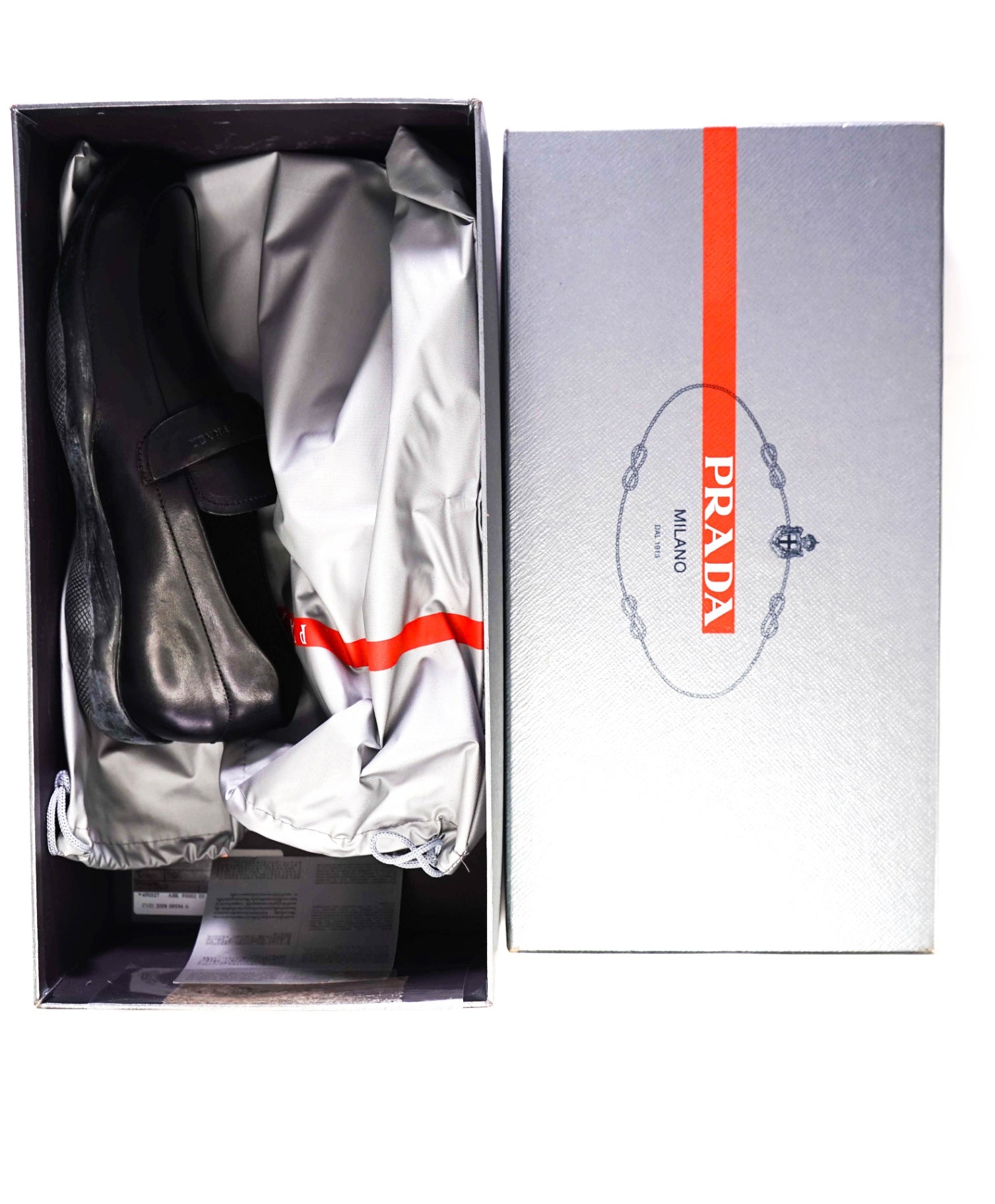 $950 Prada LINEA ROSSA Black Leather Footwear US 7 (6UK)