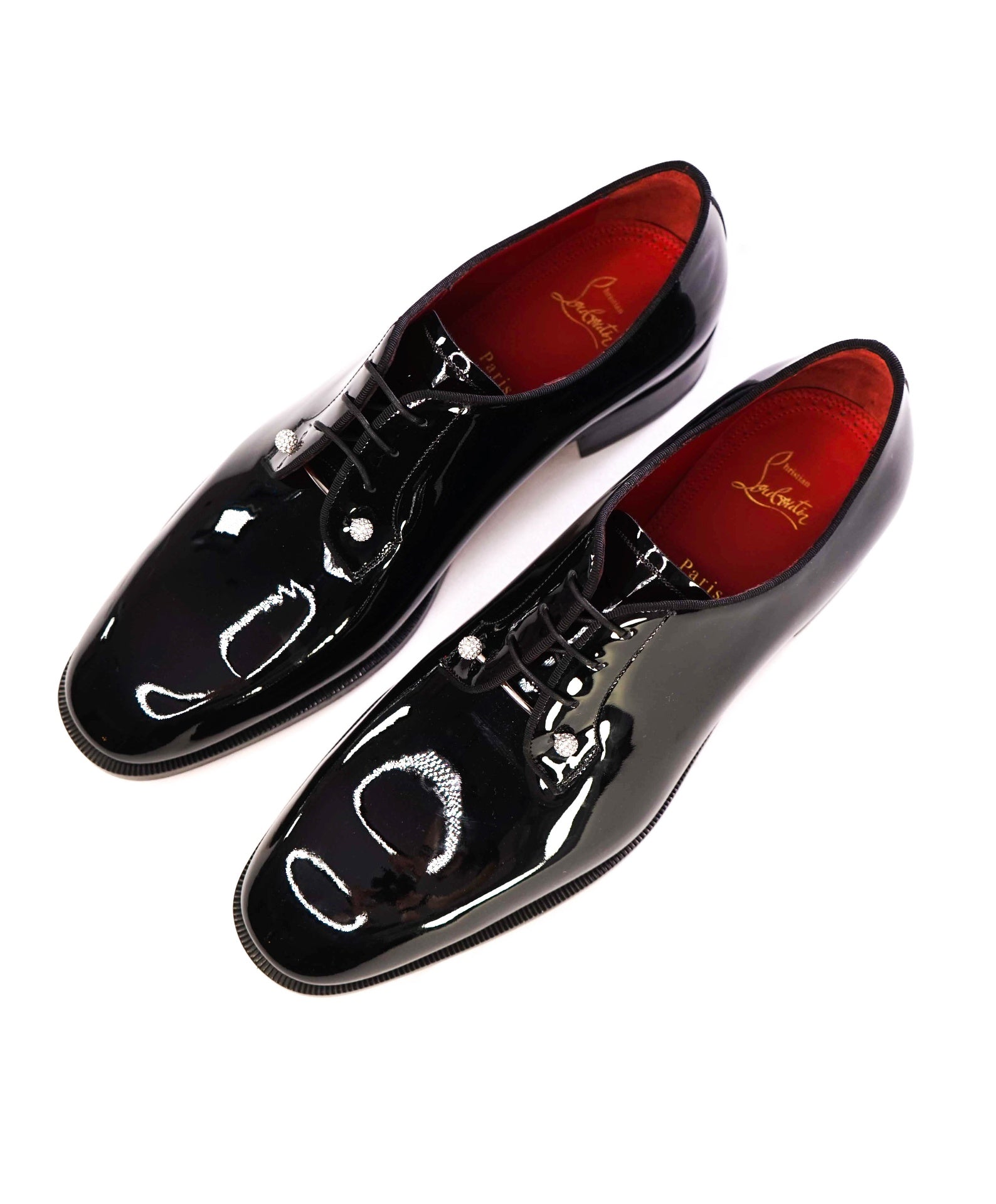 $1,295 Christian Louboutin "Chambeliss Night Strass" Patent Oxfords 11.5 US (44.5EU)