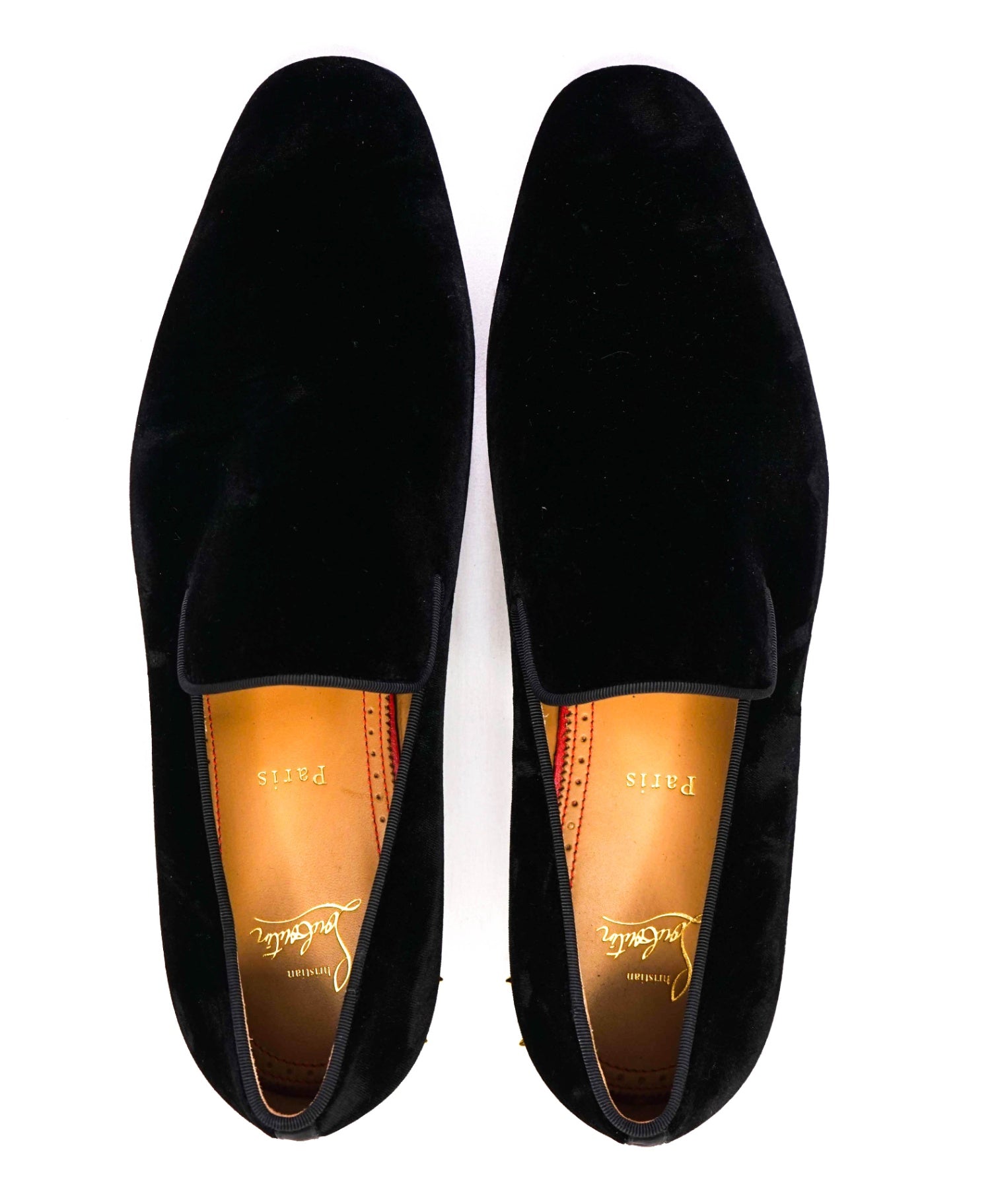 $1,200 Christain Louboutin "MARQUEES Spiked" Black Loafer US 9.5 (42.5 EU)