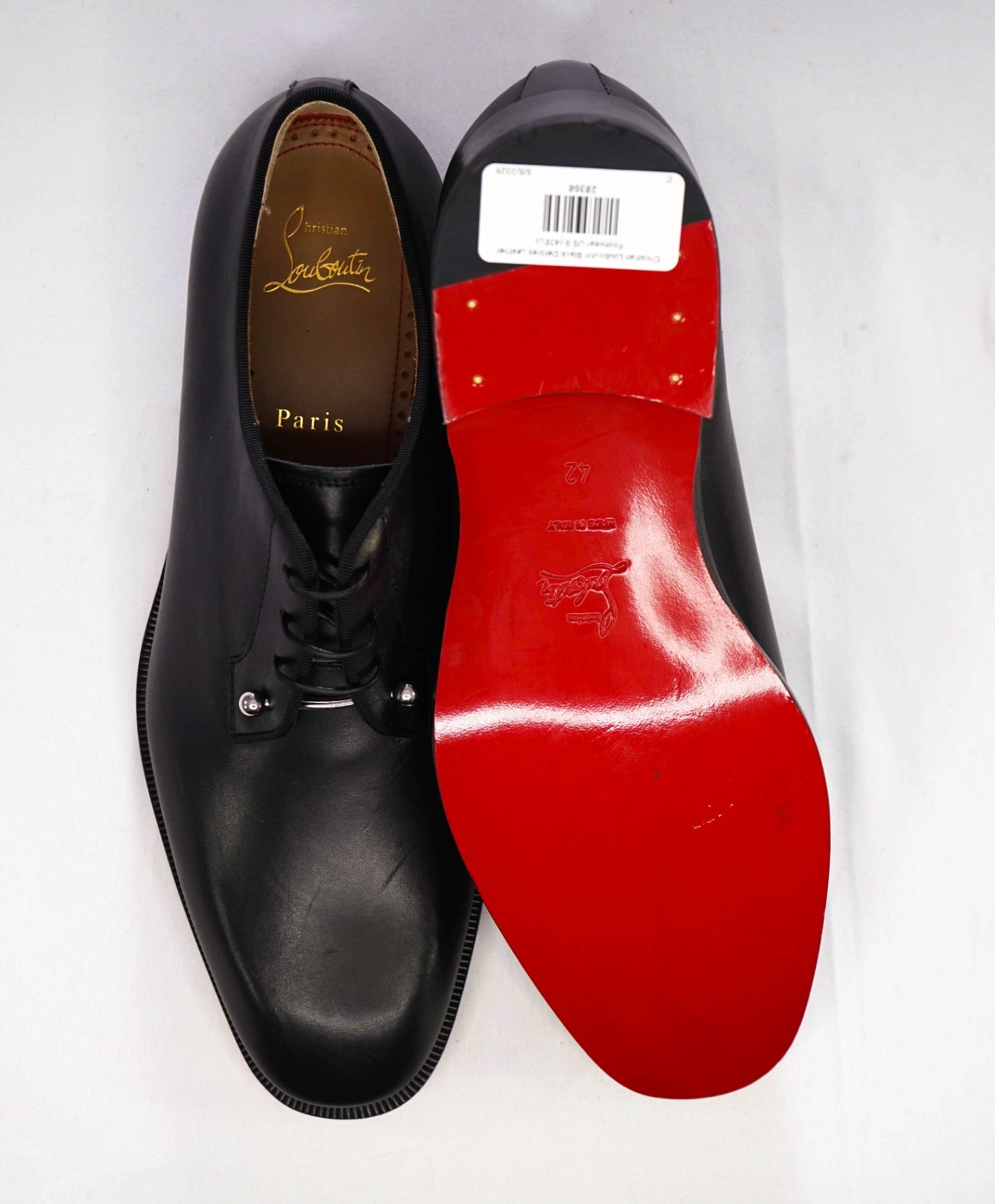 $1,250 Christian Louboutin "Chambeliss" Black Leather Oxfords 9US (42EU)