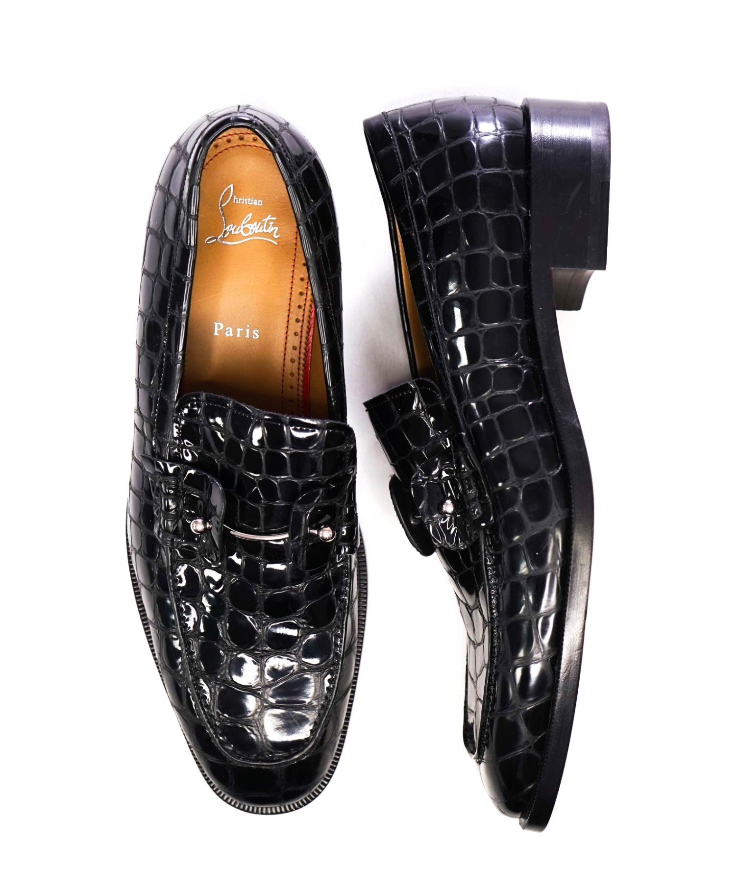 $1,250 Christian Louboutin "Chambelimoc" Crocodile Loafer US 10.5 (43.5EU)