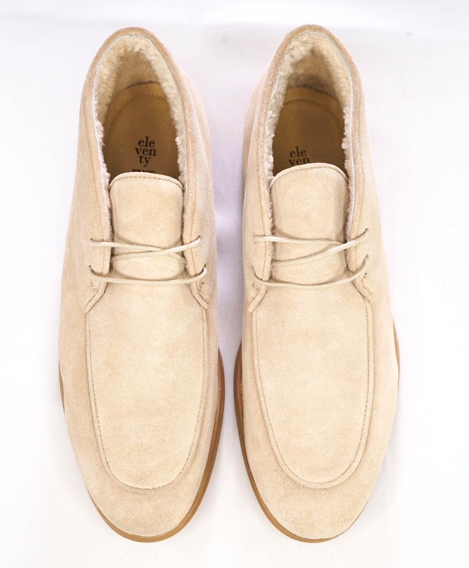 $795 Eleventy Stone Suede Shearling Lined Chukka US 10.5 (43.5EU)