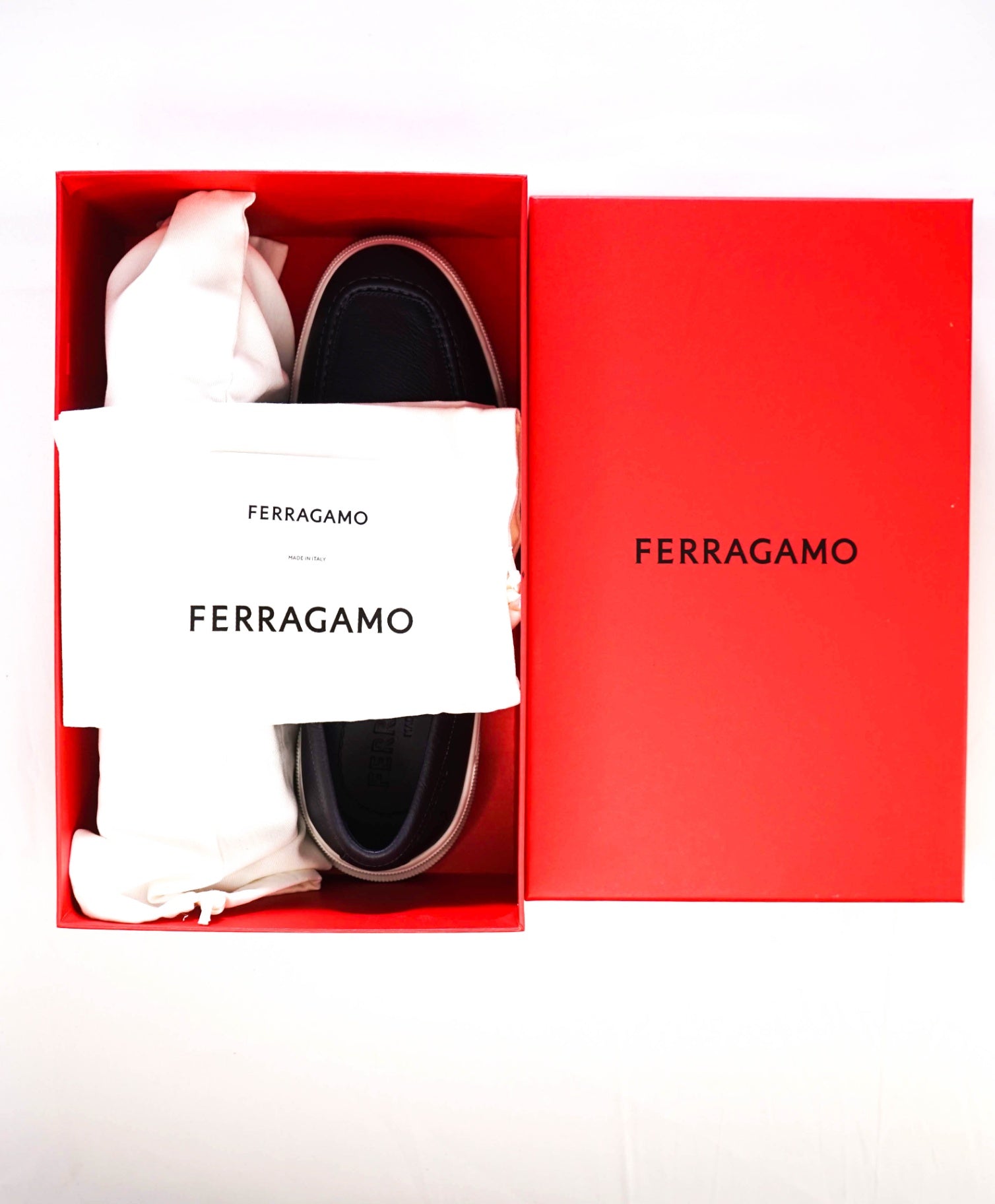 $895 FERRAGAMO Hybrid Sneaker With Hug buckle Navy Blue 12 M