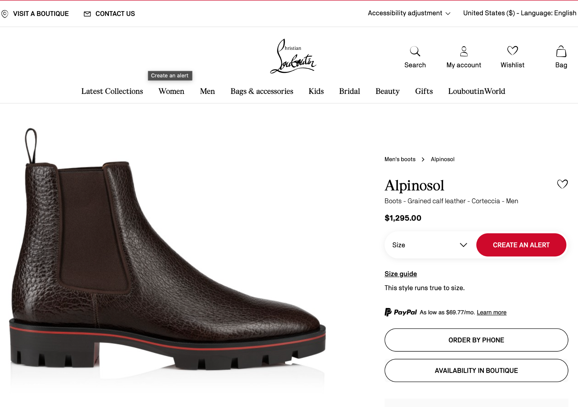 $1,300 CHRISTIAN LOUBOUTIN - *ALPINOSOL* Brown Lug Sole Boots - US 10 (43EU)