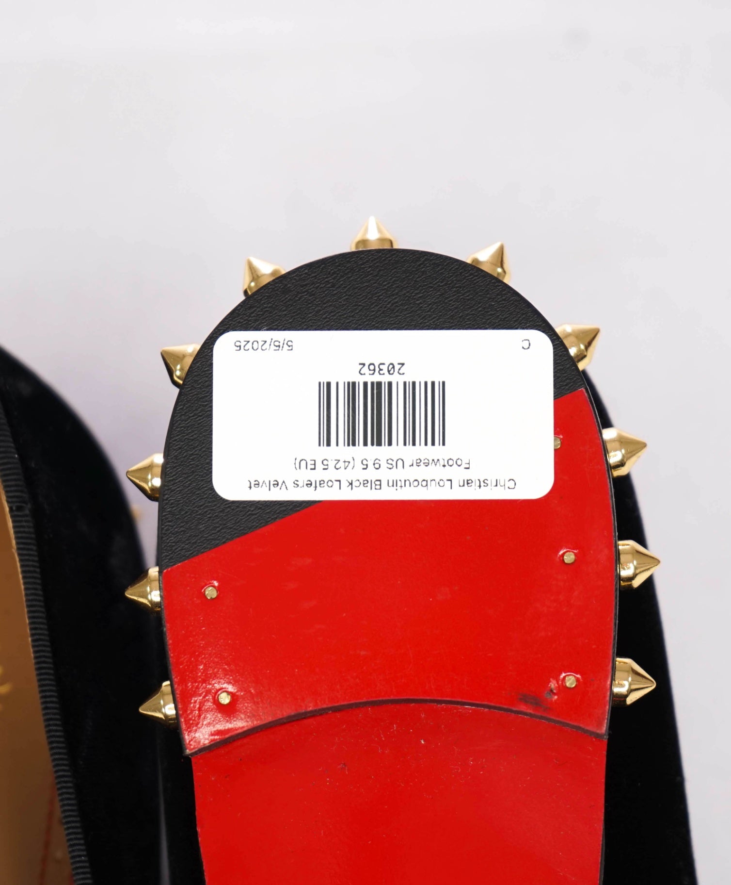 $1,200 Christain Louboutin "MARQUEES Spiked" Black Loafer US 9.5 (42.5 EU)