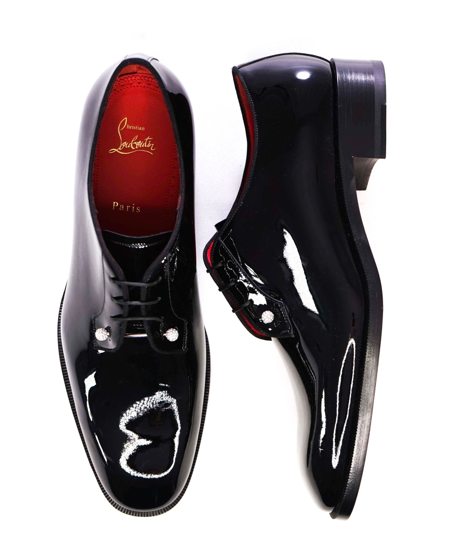$1,295 Christian Louboutin "Chambeliss Night Strass" Patent Oxfords 11.5 US (44.5EU)