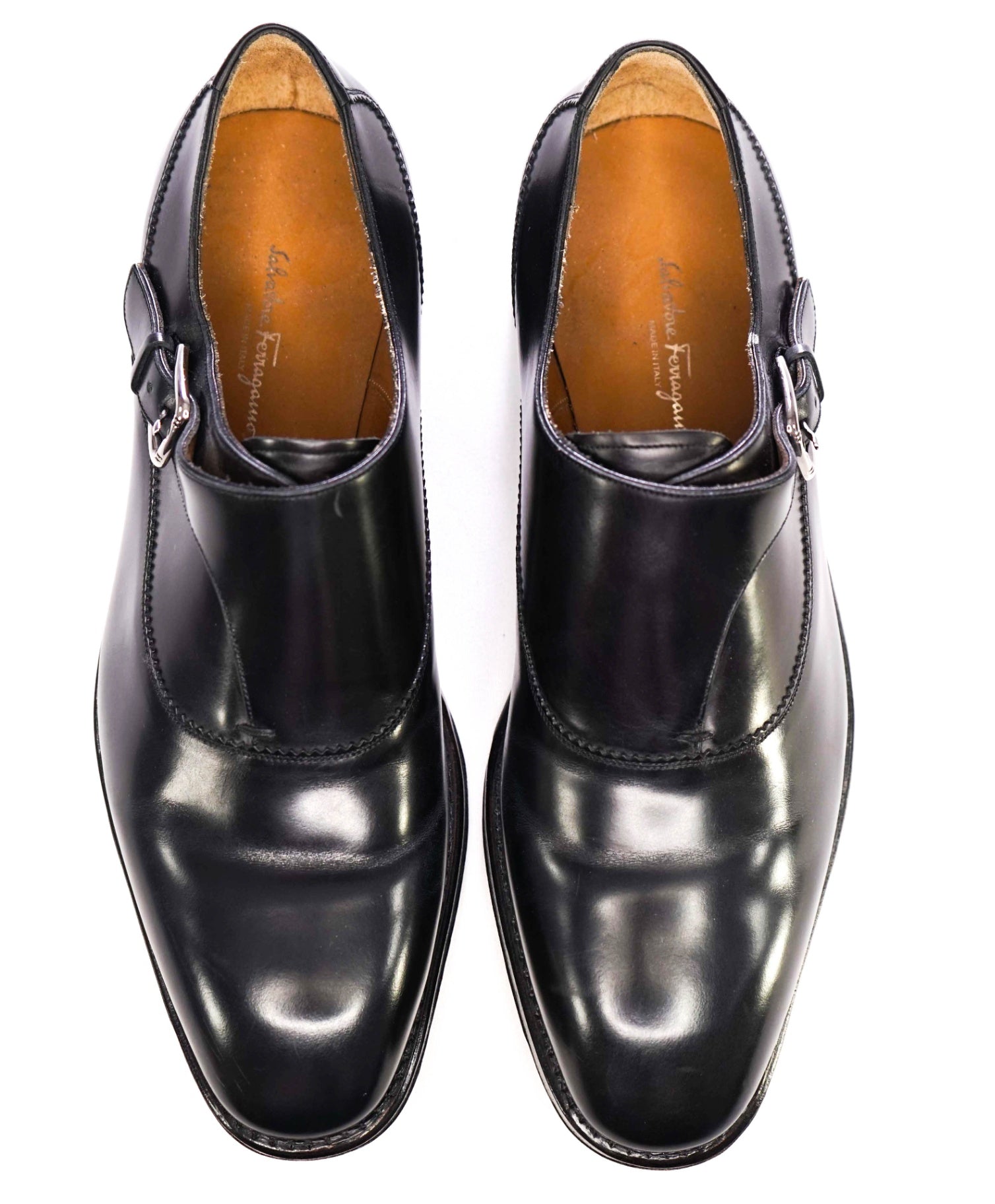 $1,295 Salvatore Ferragamo TRAMEZZA Black Leather Footwear 9 EE