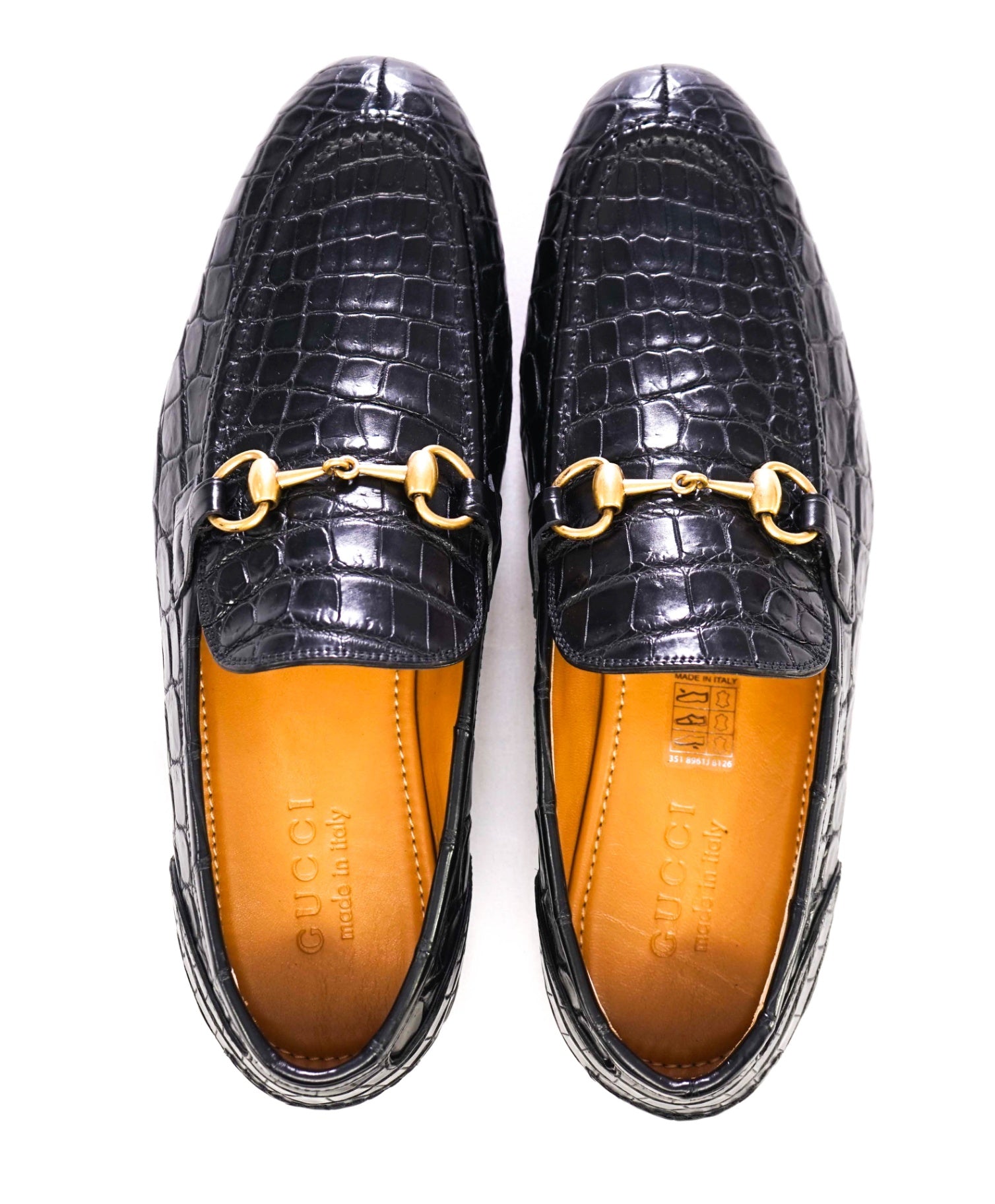 $4,300 GUCCI "JORDAAN" Crocodile Skin Black Loafers US 6.5 (6G)