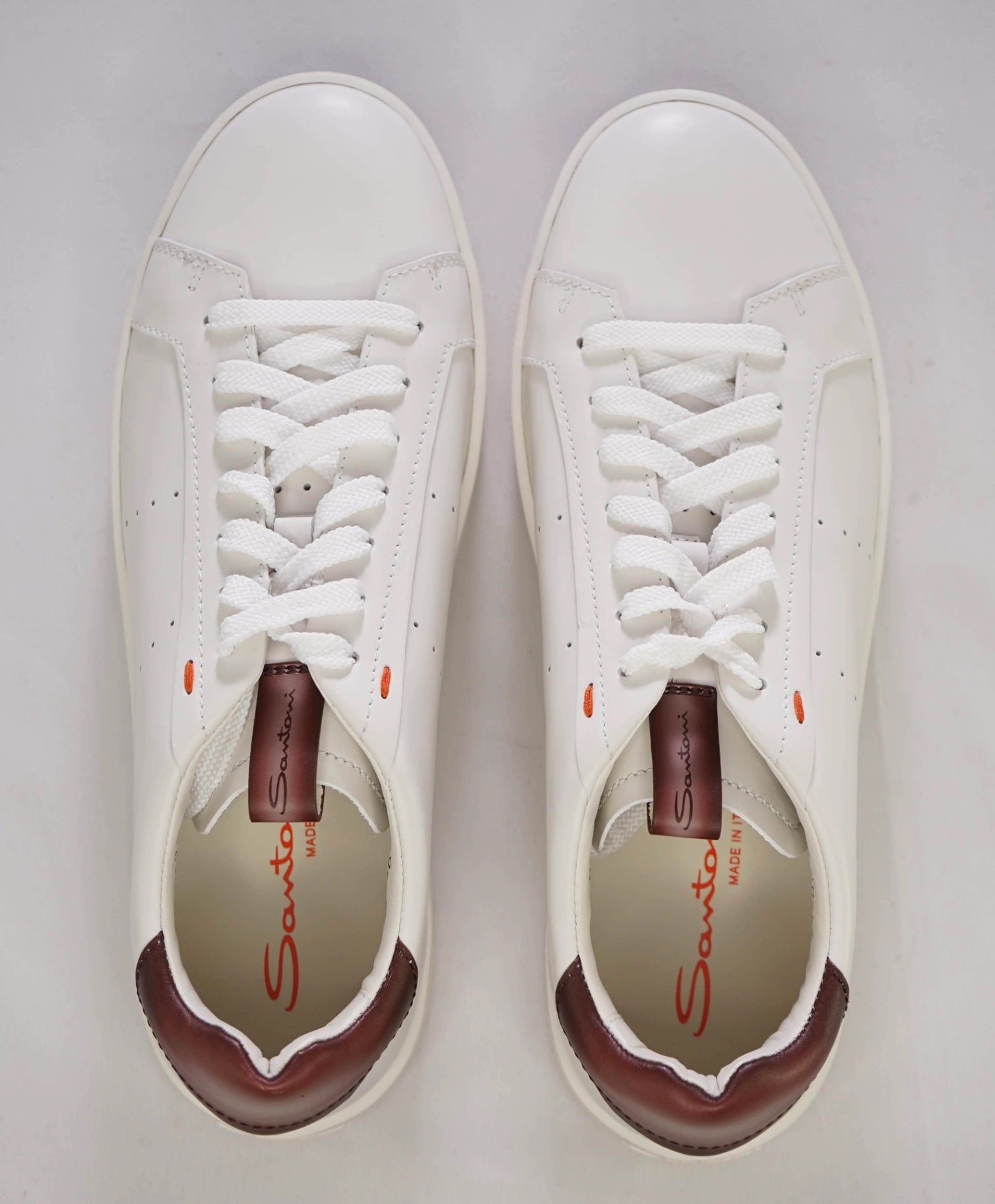 $700 Santoni White Sneakers Leather Footwear US 10 (9UK)