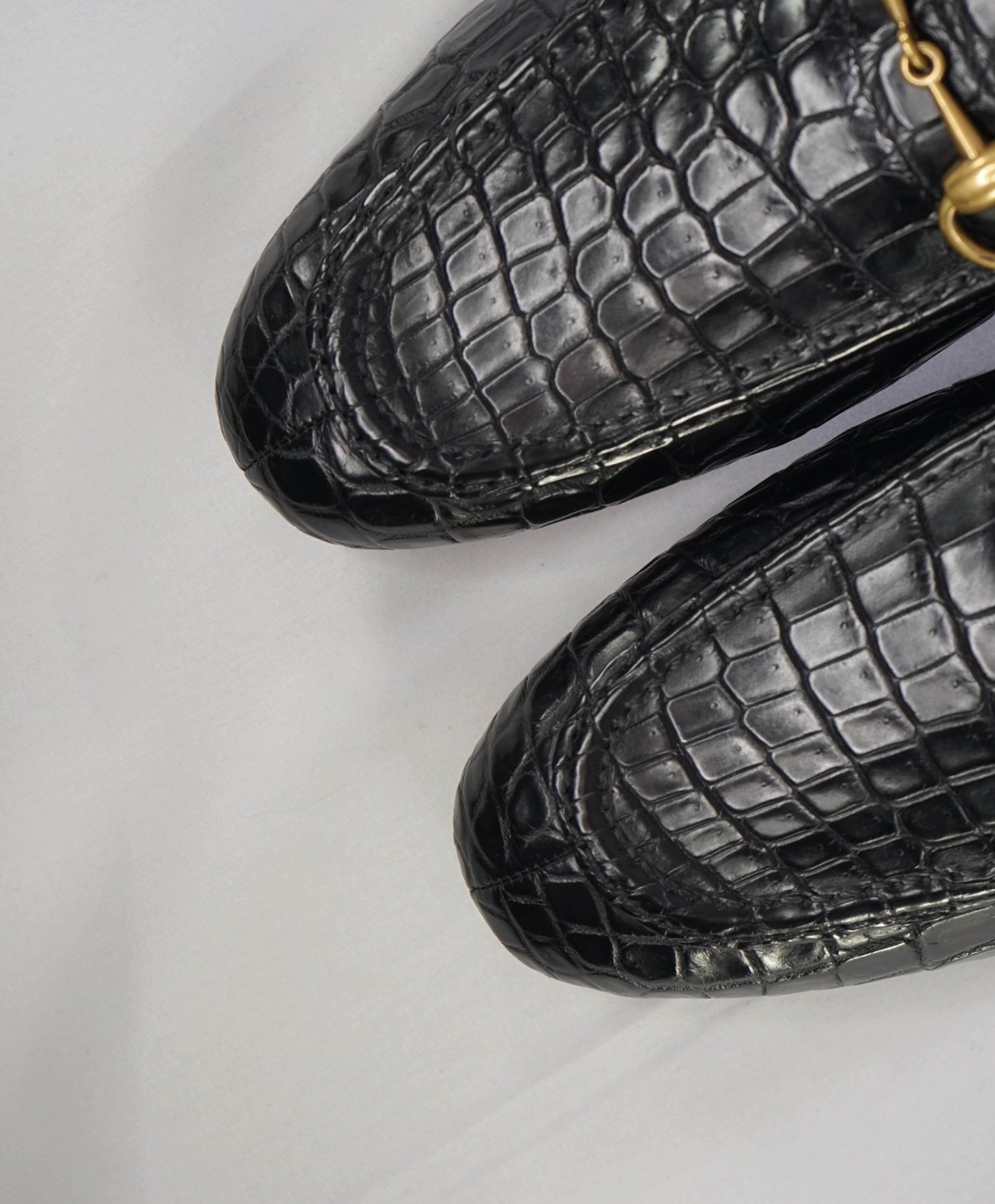 $4,300 GUCCI "JORDAAN" Crocodile Skin Black Loafers US 6.5 (6G)