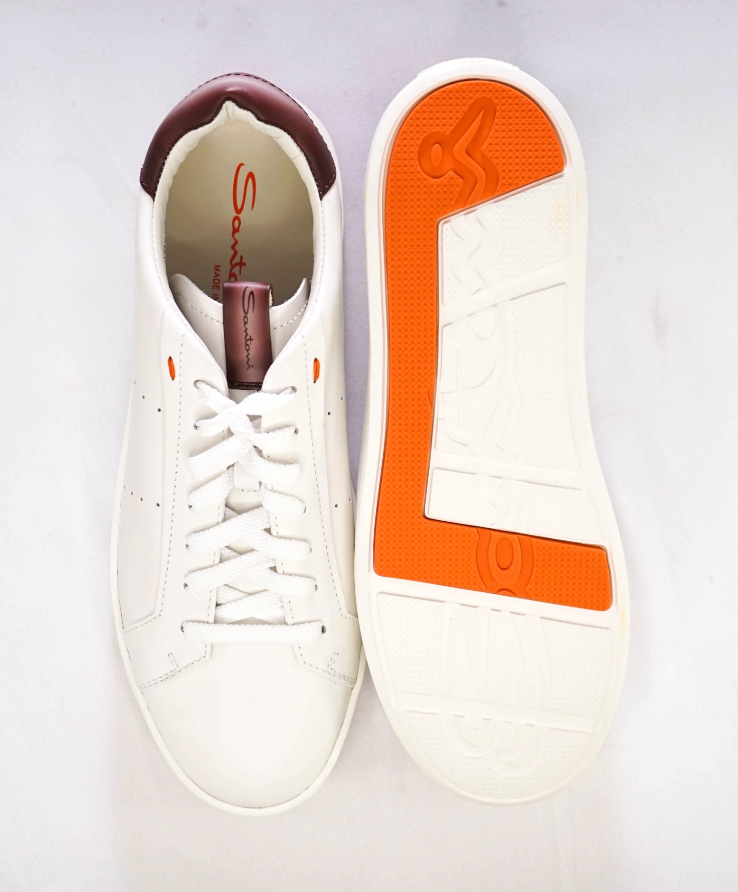 $700 Santoni White Sneakers Leather Footwear US 10 (9UK)