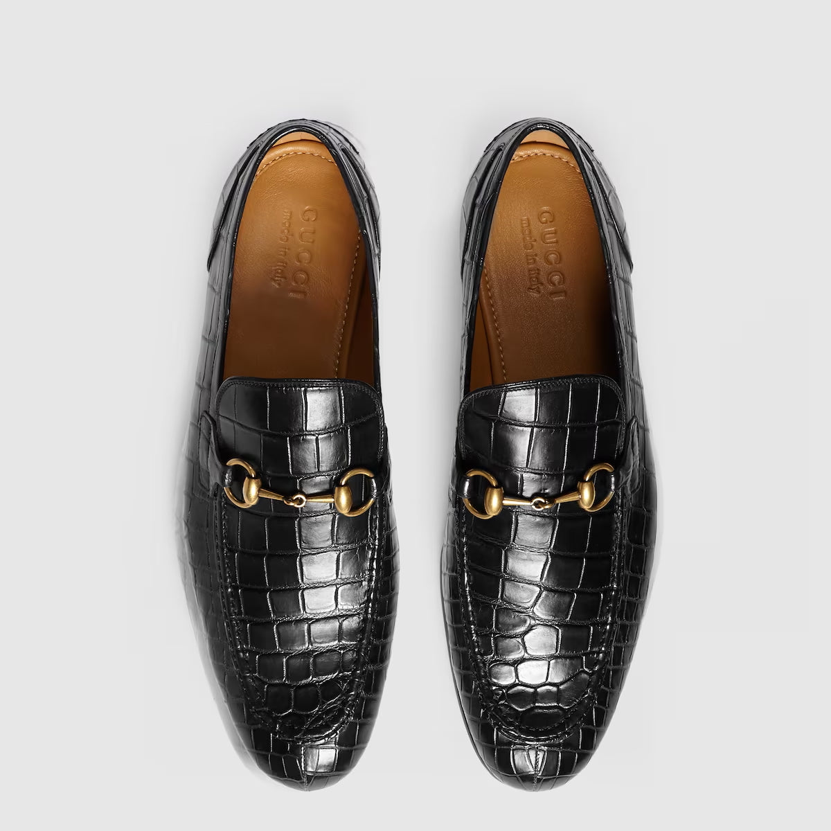 $4,300 GUCCI "JORDAAN" Crocodile Skin Black Loafers US 6.5 (6G)