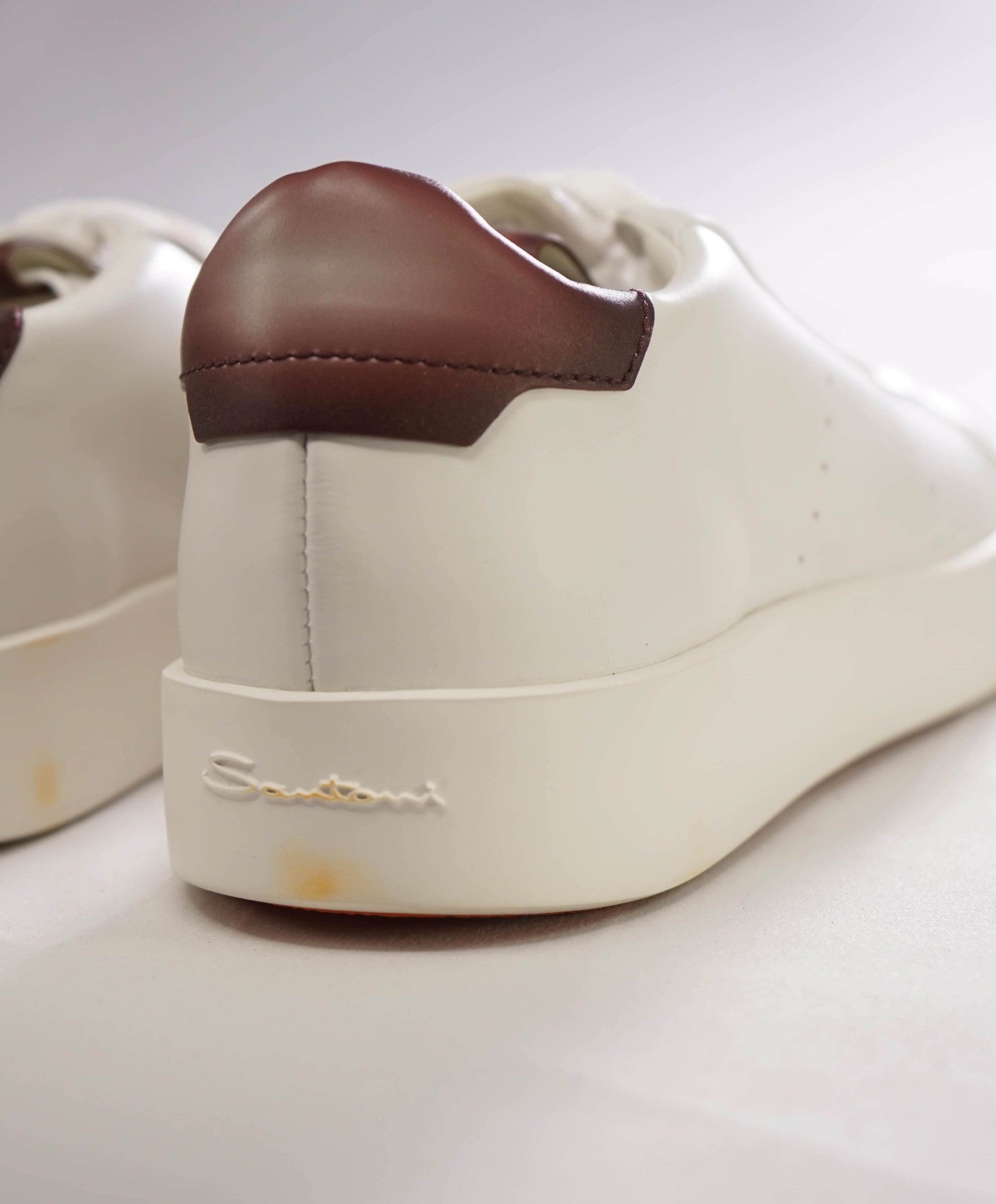 $700 Santoni White Sneakers Leather Footwear US 10 (9UK)