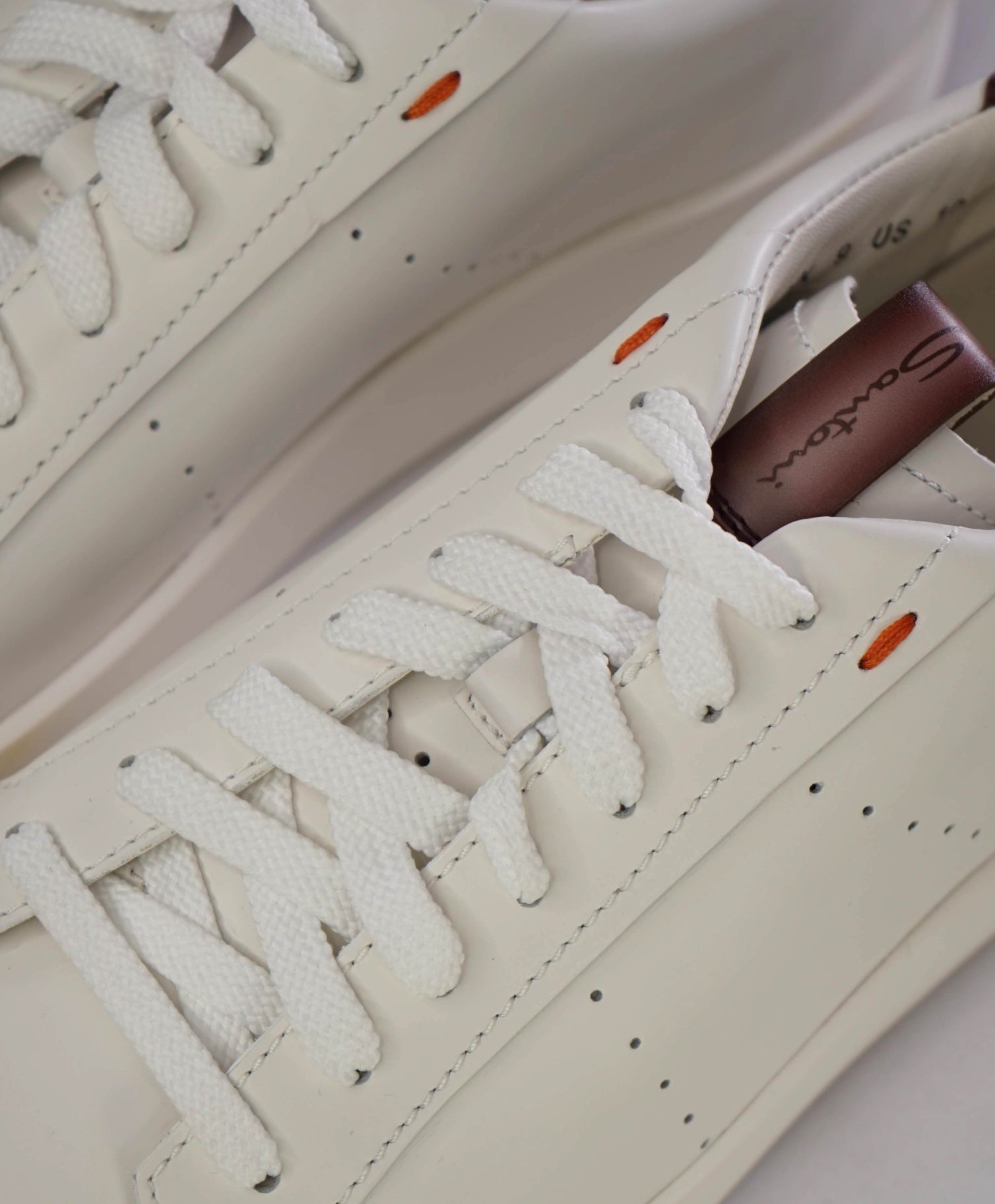 $700 Santoni White Sneakers Leather Footwear US 10 (9UK)