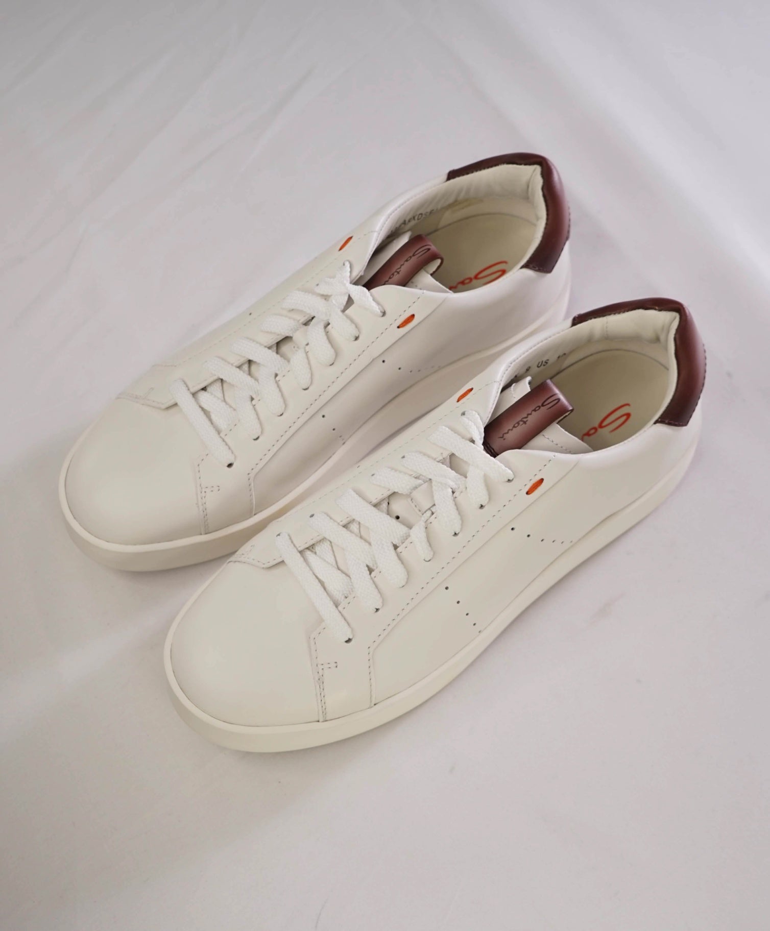 $700 Santoni White Sneakers Leather Footwear US 10 (9UK)