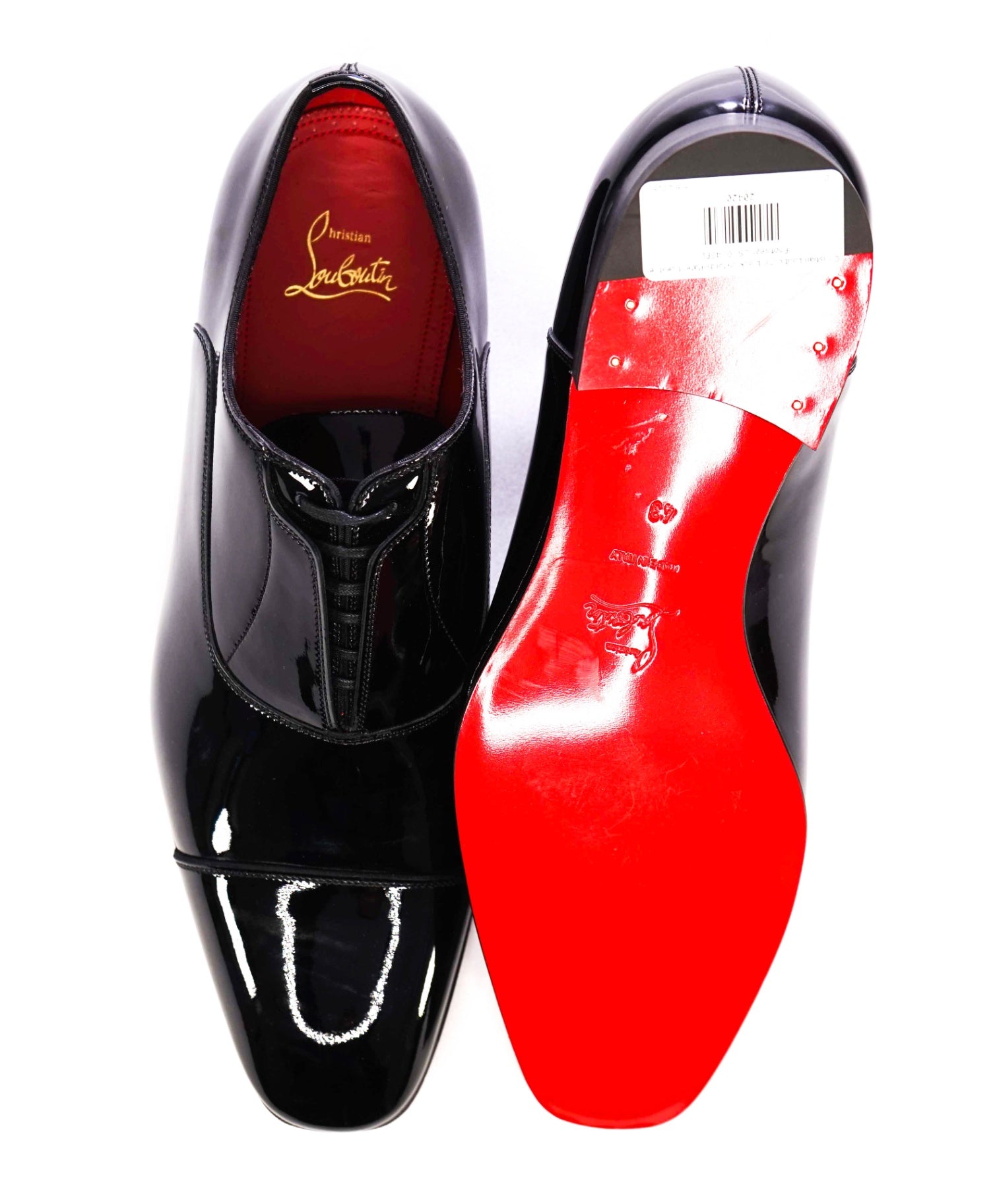 $1,100 Christian Louboutin Black "GREGHOST" Patent Oxfords US 10 (43EU)