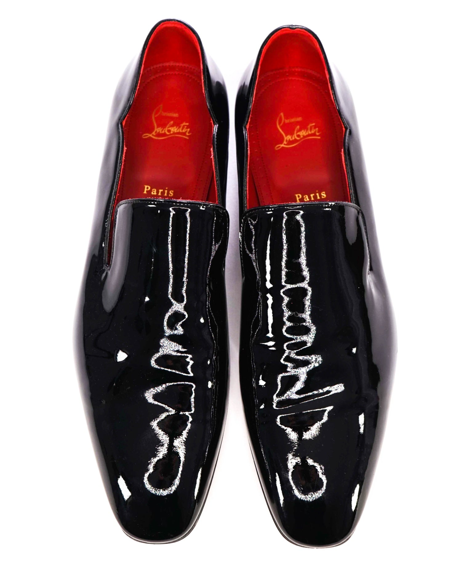 $945 CHRISTIAN LOUBOUTIN - * DANDY CHICK* Black Patent Loafers US 12.5 (45.5EU)