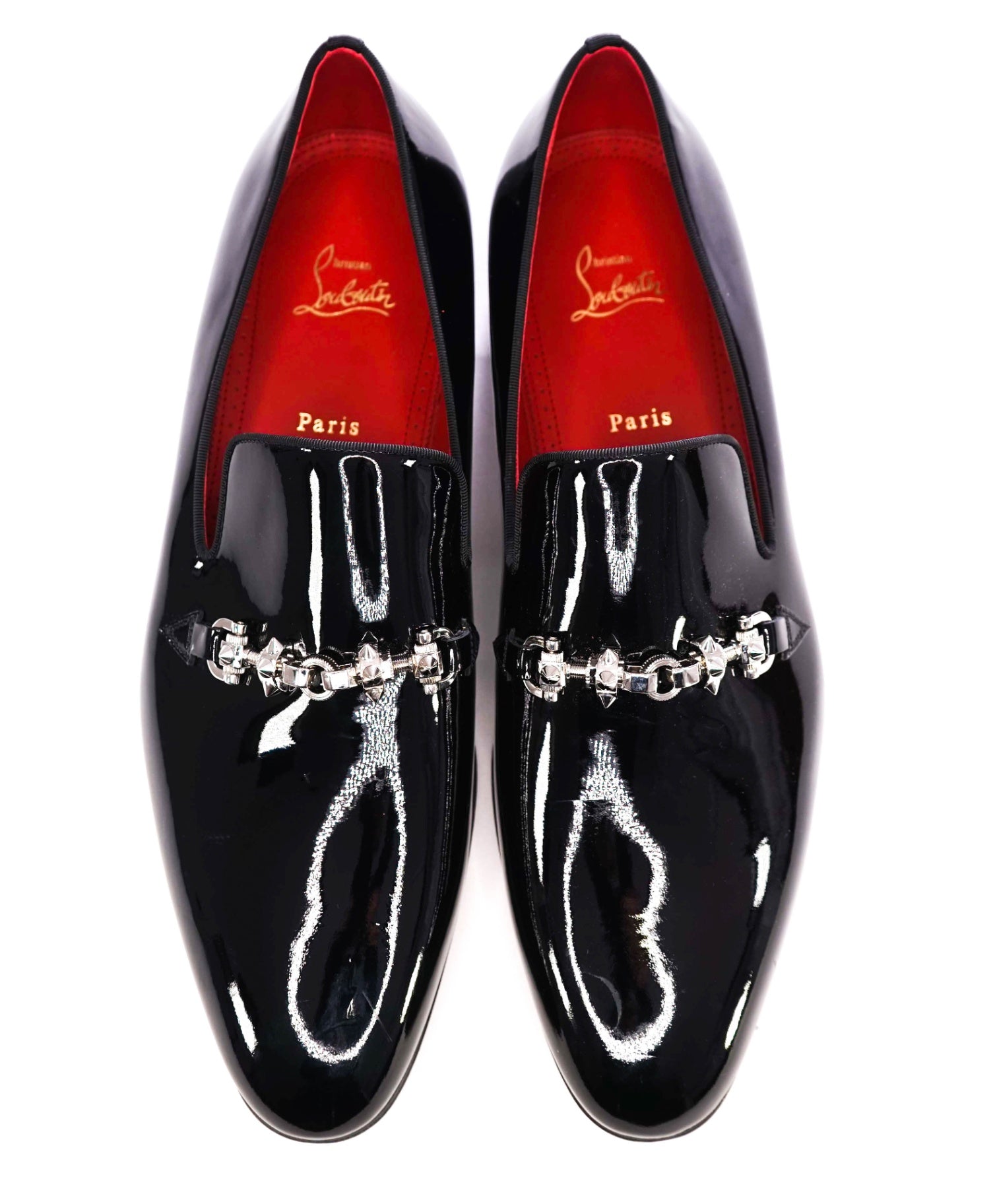 $1,725 Christian Louboutin "EQUISWING" Patent Spike Loafer US 14 (47EU)