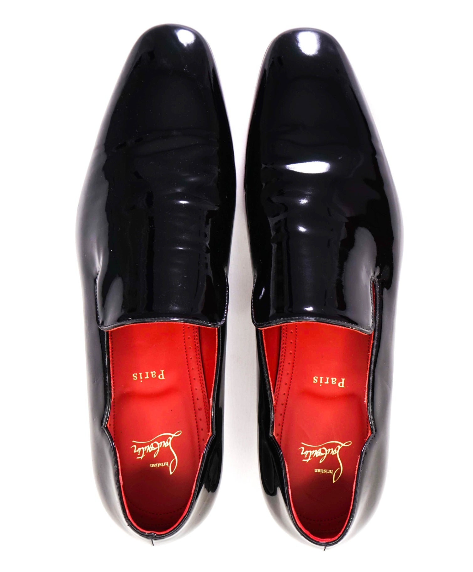 $945 CHRISTIAN LOUBOUTIN - * DANDY CHICK* Black Patent Loafers US 12.5 (45.5EU)