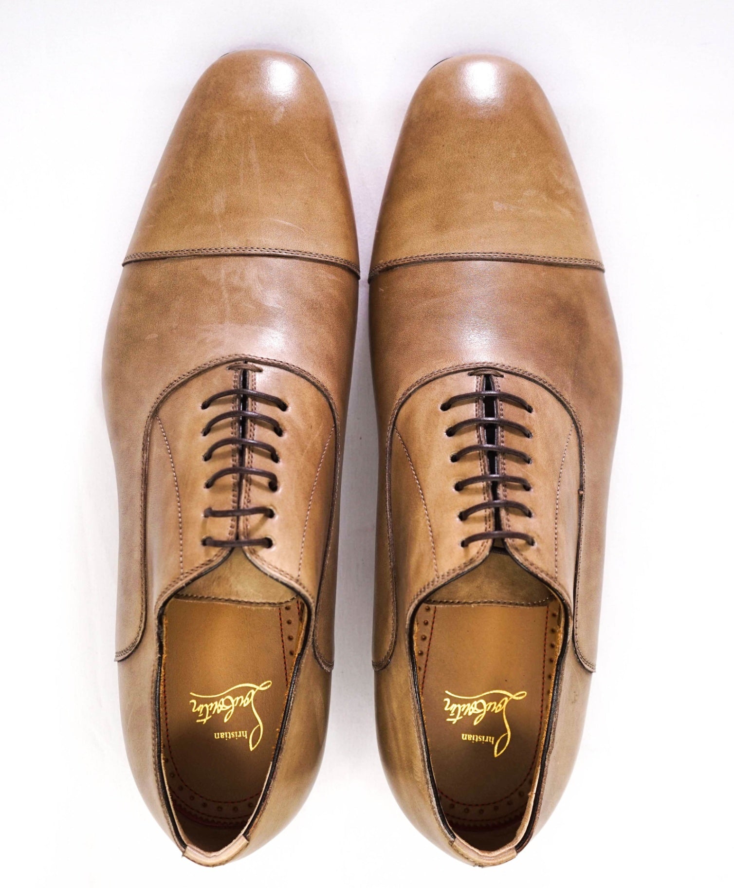 $1,050 Christian Louboutin Light Brown GREGGO Oxfords US 9 (42EU)
