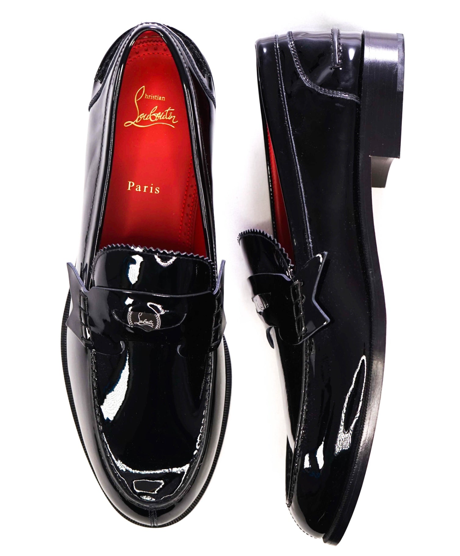 $1,050 CHRISTIAN LOUBOUTIN - *PENNY* Black Loafers - US 13 (46EU)
