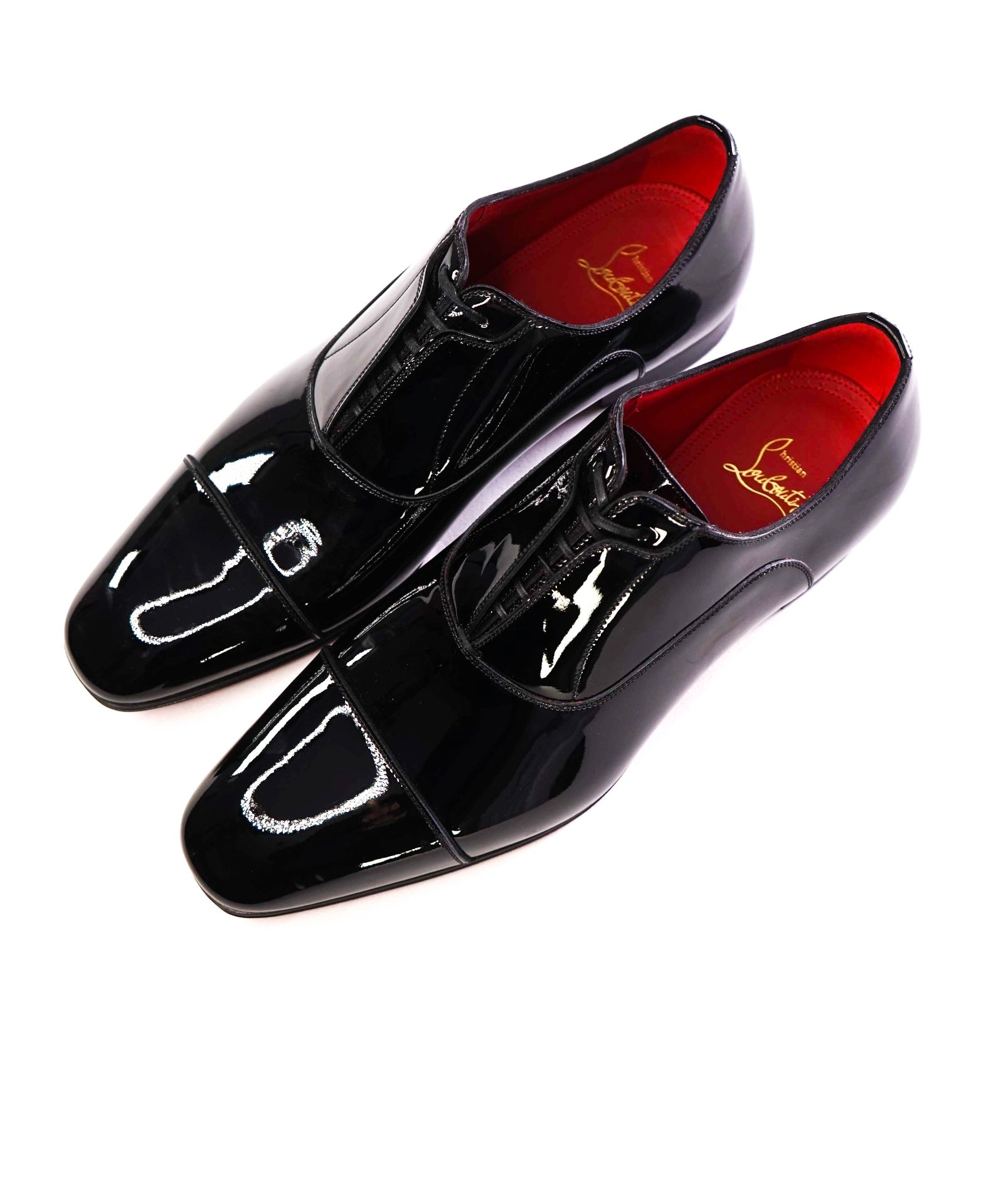 $1,100 Christian Louboutin Black "GREGHOST" Patent Oxfords US 10 (43EU)