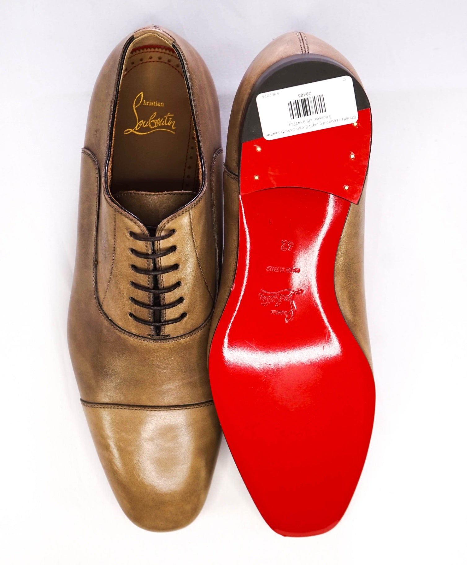 $1,050 Christian Louboutin Light Brown GREGGO Oxfords US 9 (42EU)