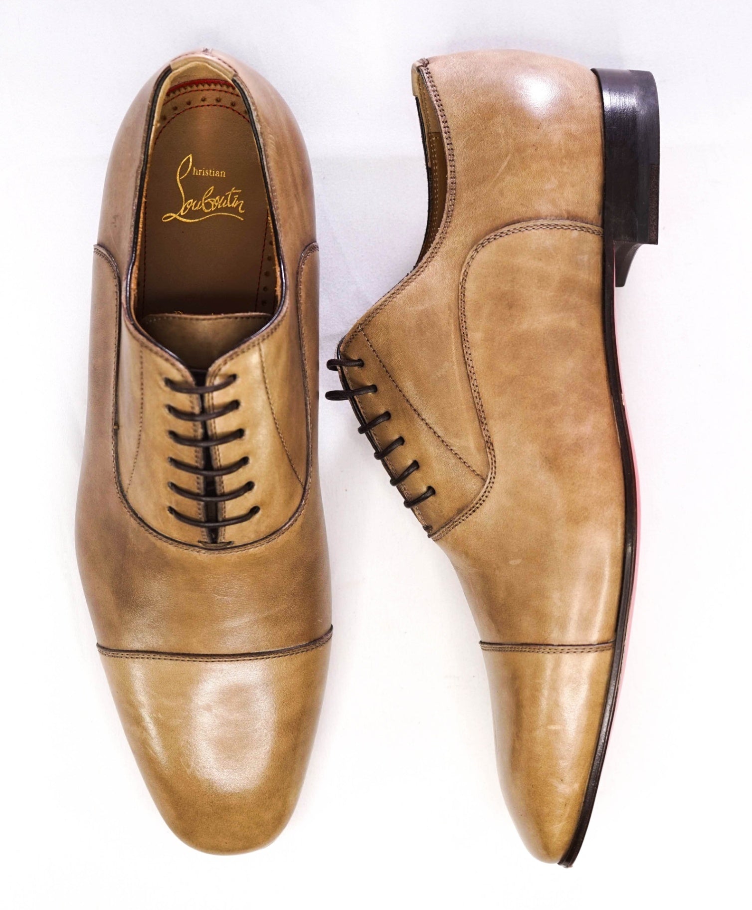 $1,050 Christian Louboutin Light Brown GREGGO Oxfords US 9 (42EU)
