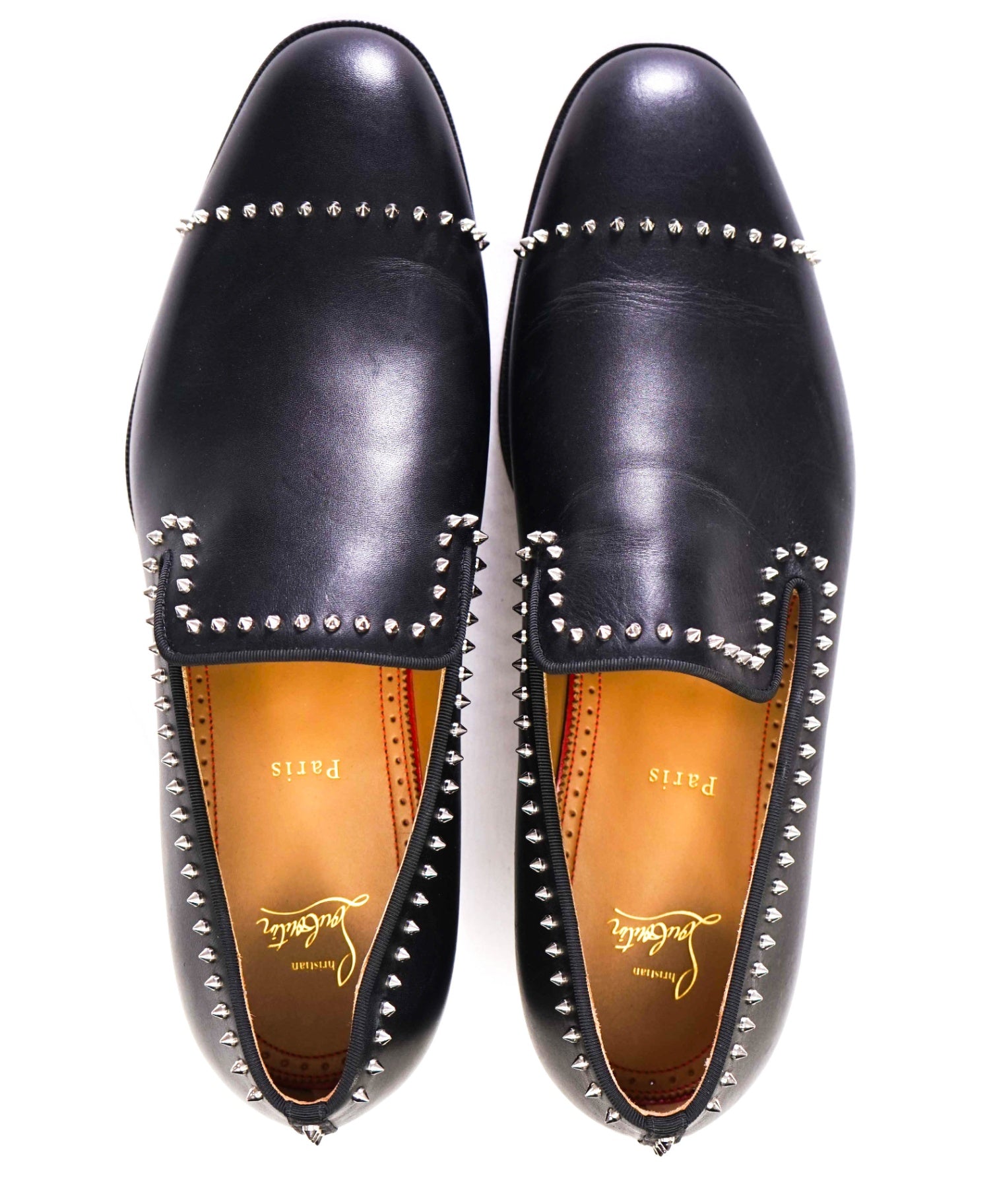 $1,545 CHRISTIAN LOUBOUTIN - *DANDY CLOO* Black Spike Loafers - US 11 (44EU)