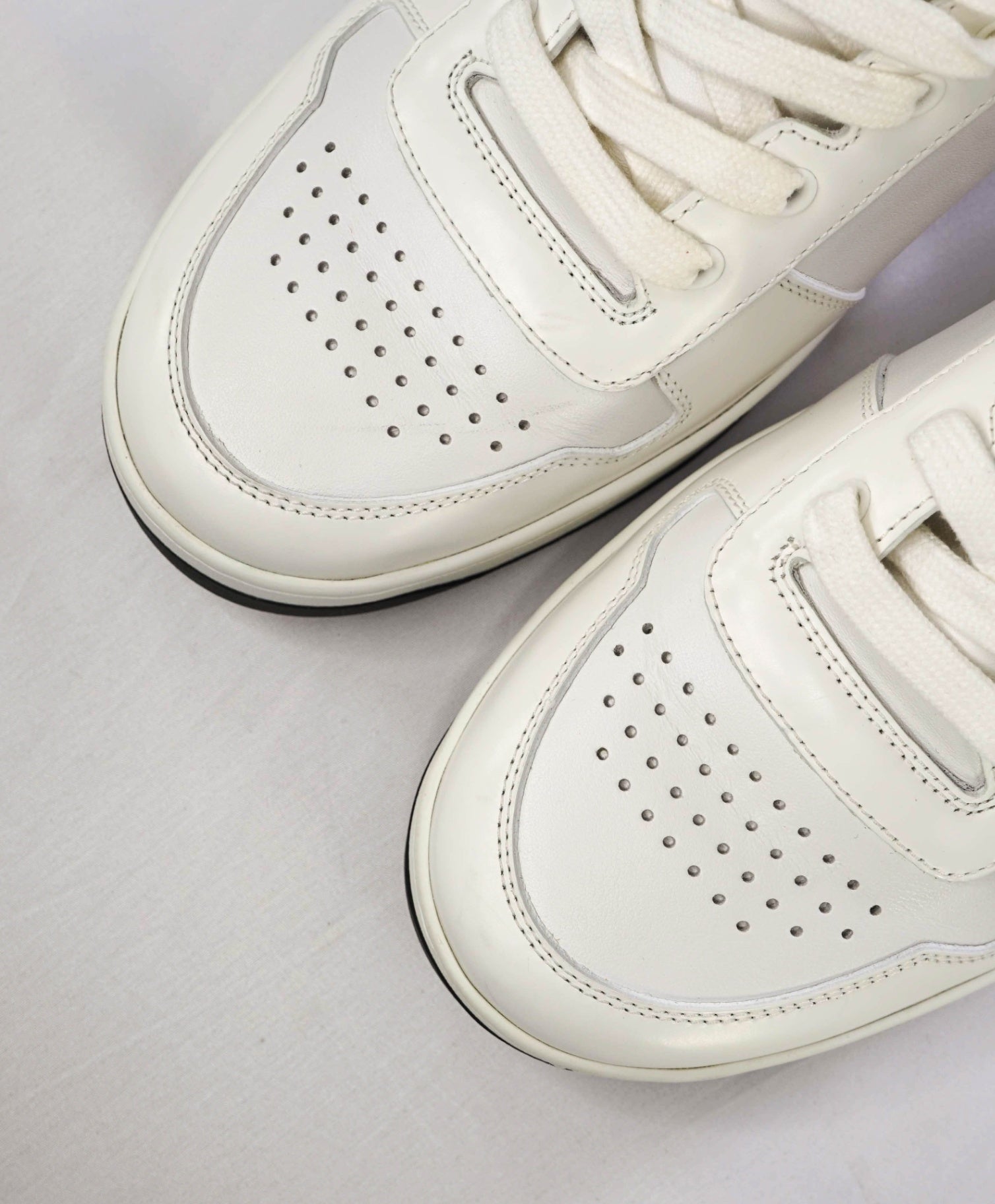 $1,150 Prada "NEW AVENUE" White High-Top Sneakers US 8.5 (7.5UK)