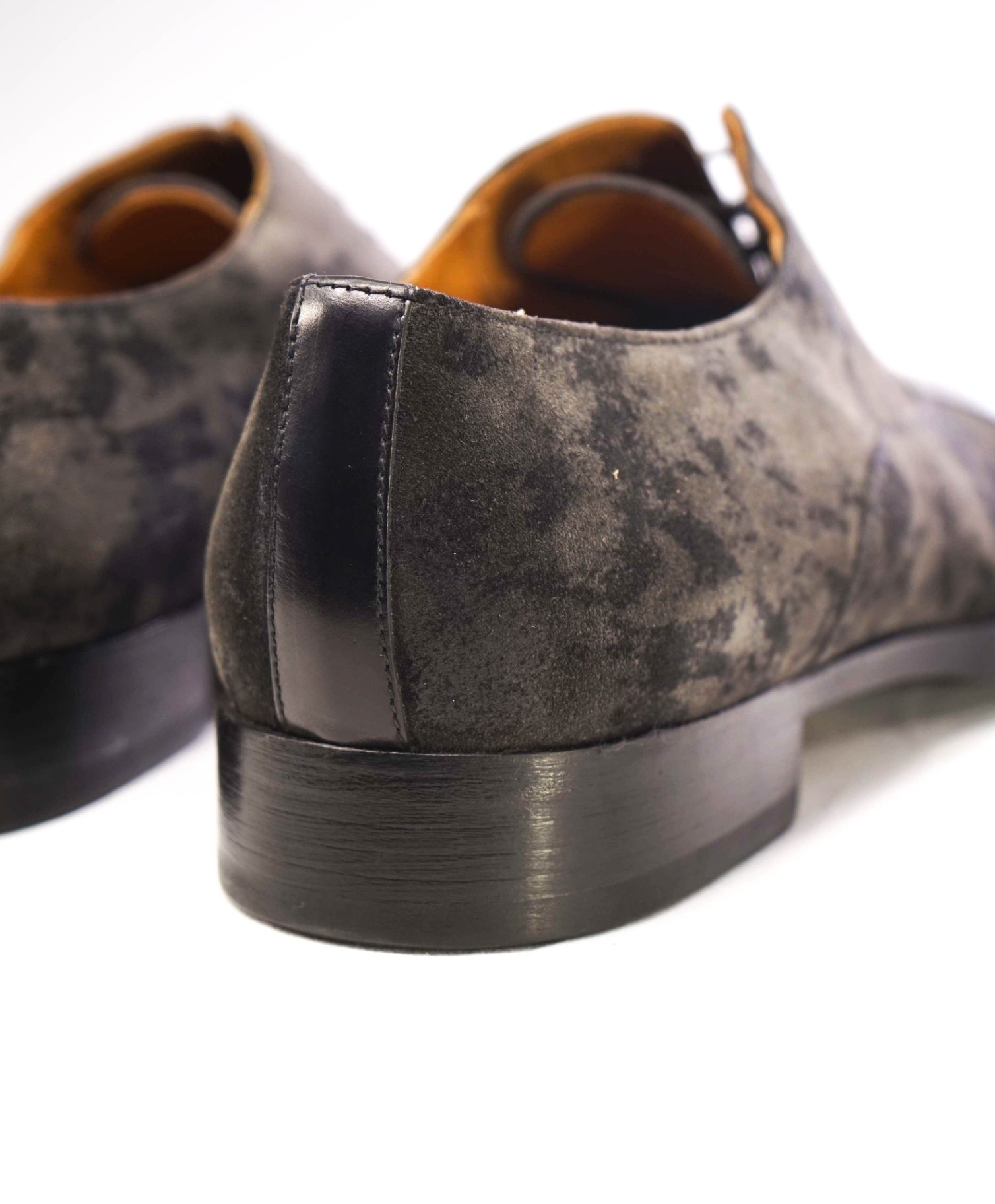 $790 Doucal's Mixed-Media Black Santoni Marble Oxfords US 10 (43EU)