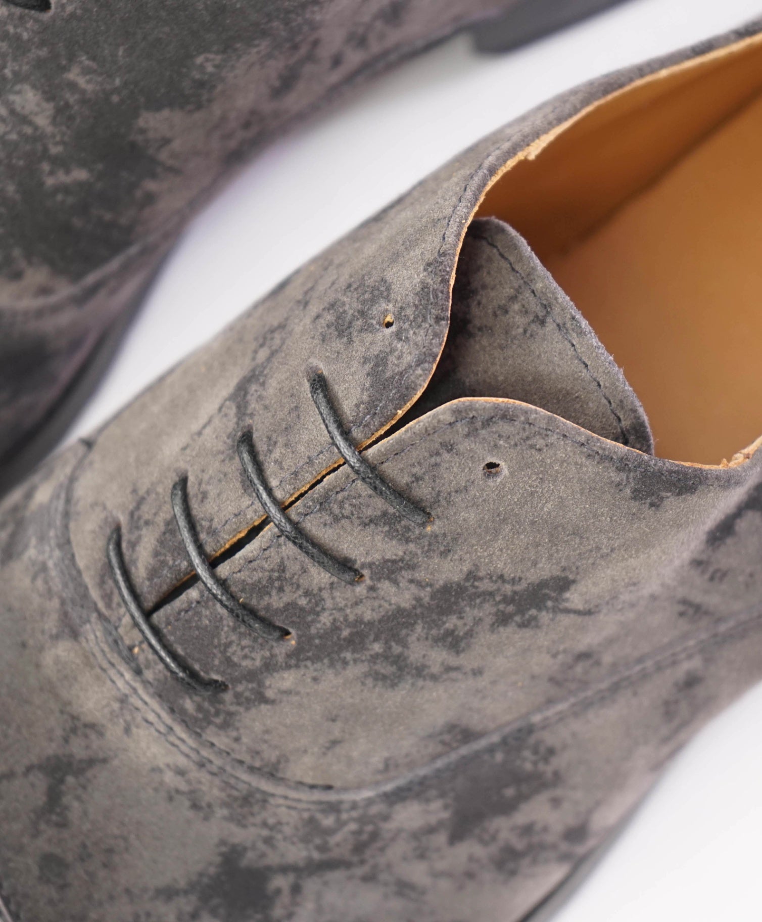 $790 Doucal's Mixed-Media Black Santoni Marble Oxfords US 10 (43EU)