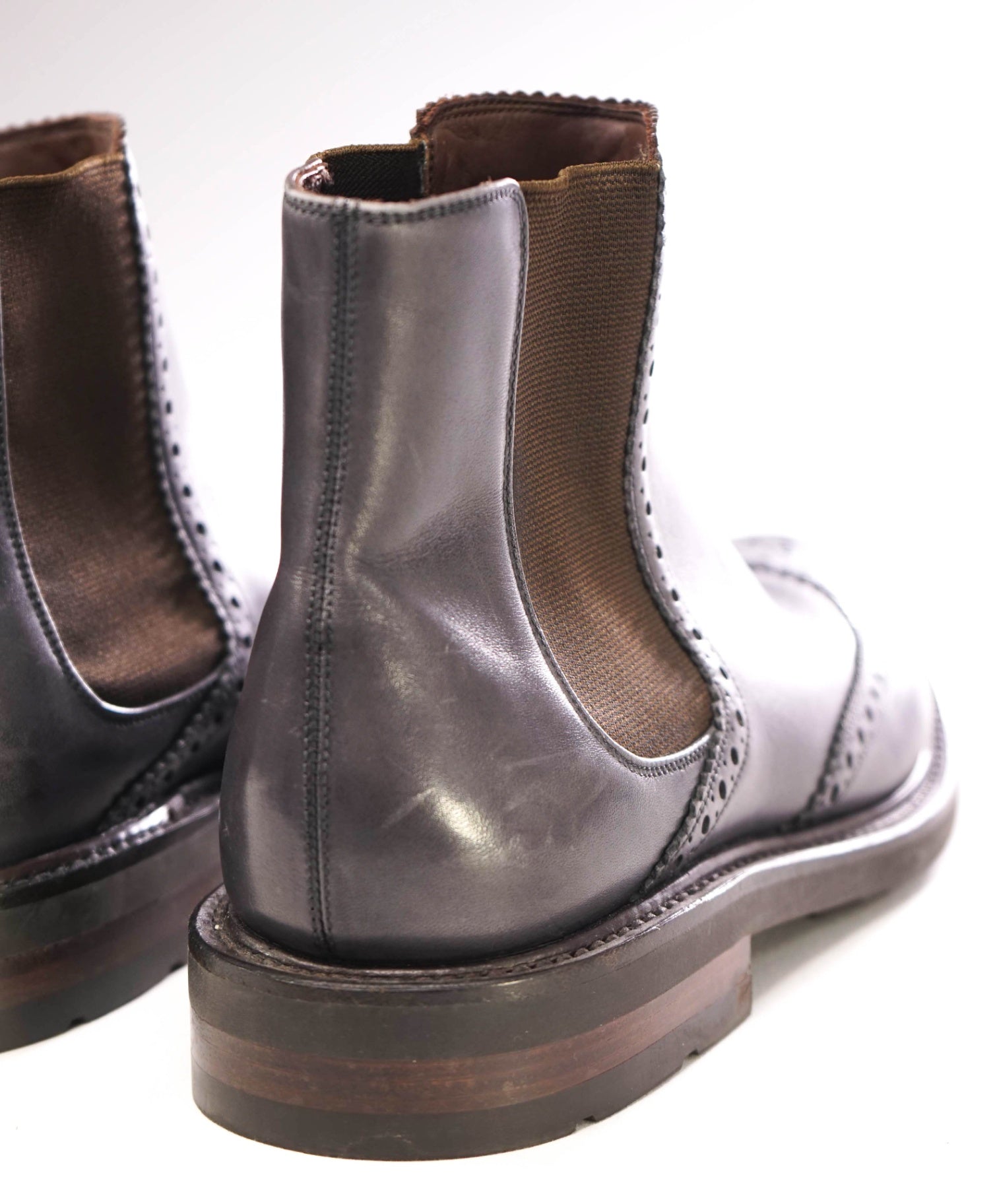 $1,190 Salvatore Ferragamo "TRAMEZZA" Navy Ankle Boots Leather 9 EE