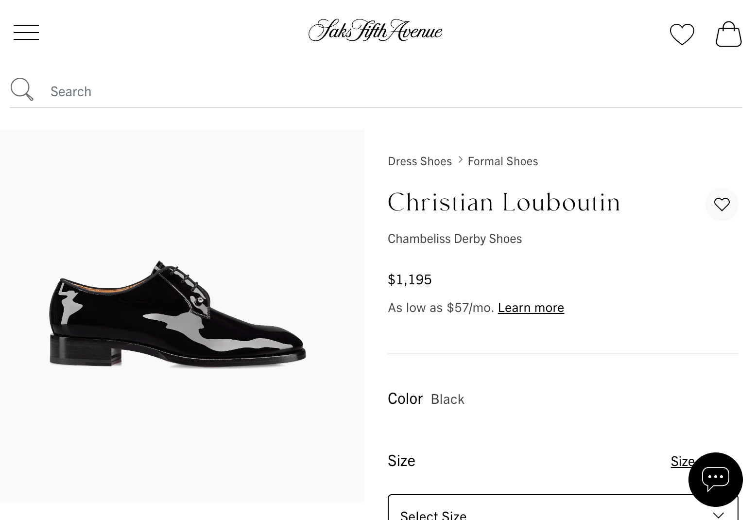 $1,250 Christian Louboutin "Chambeliss" Black Patent Oxfords US 11.5 (44.5EU)