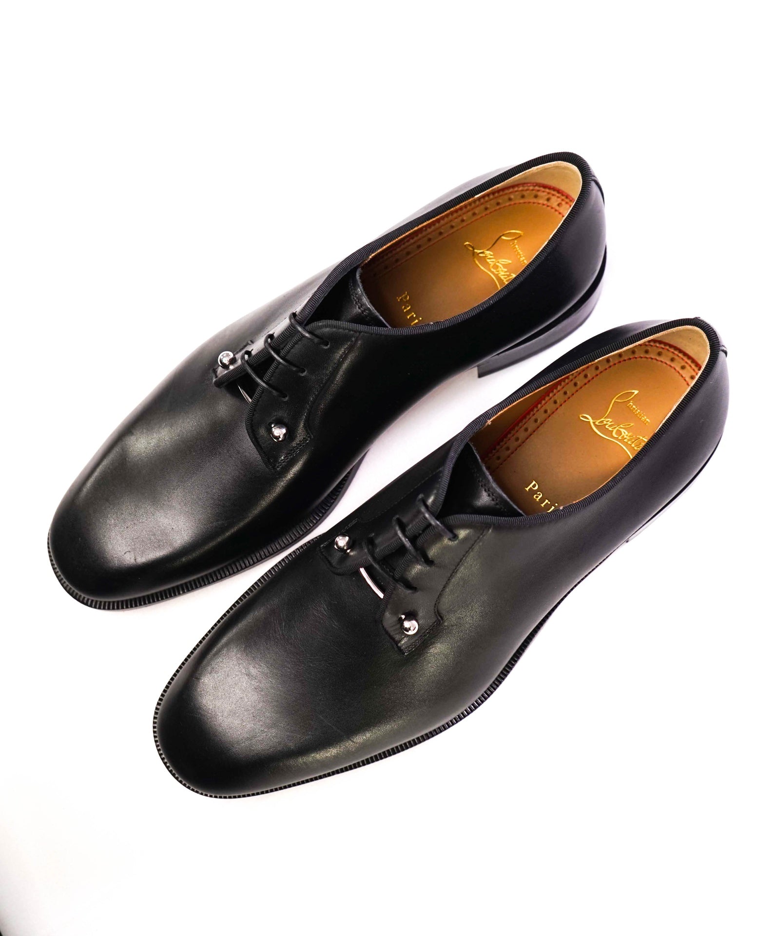 $1,250 Christian Louboutin "Chambeliss" Black Leather Oxfords US 9 (42EU)