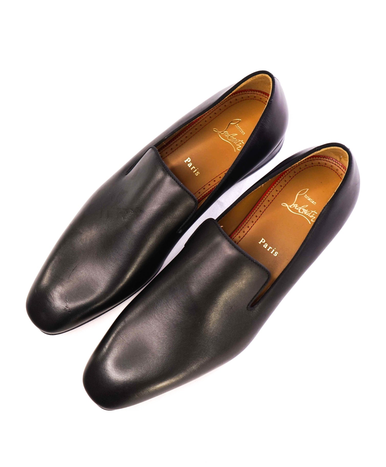$1,050 CHRISTIAN LOUBOUTIN - * Dandelion* Black Leather Loafers US 10 (43EU)