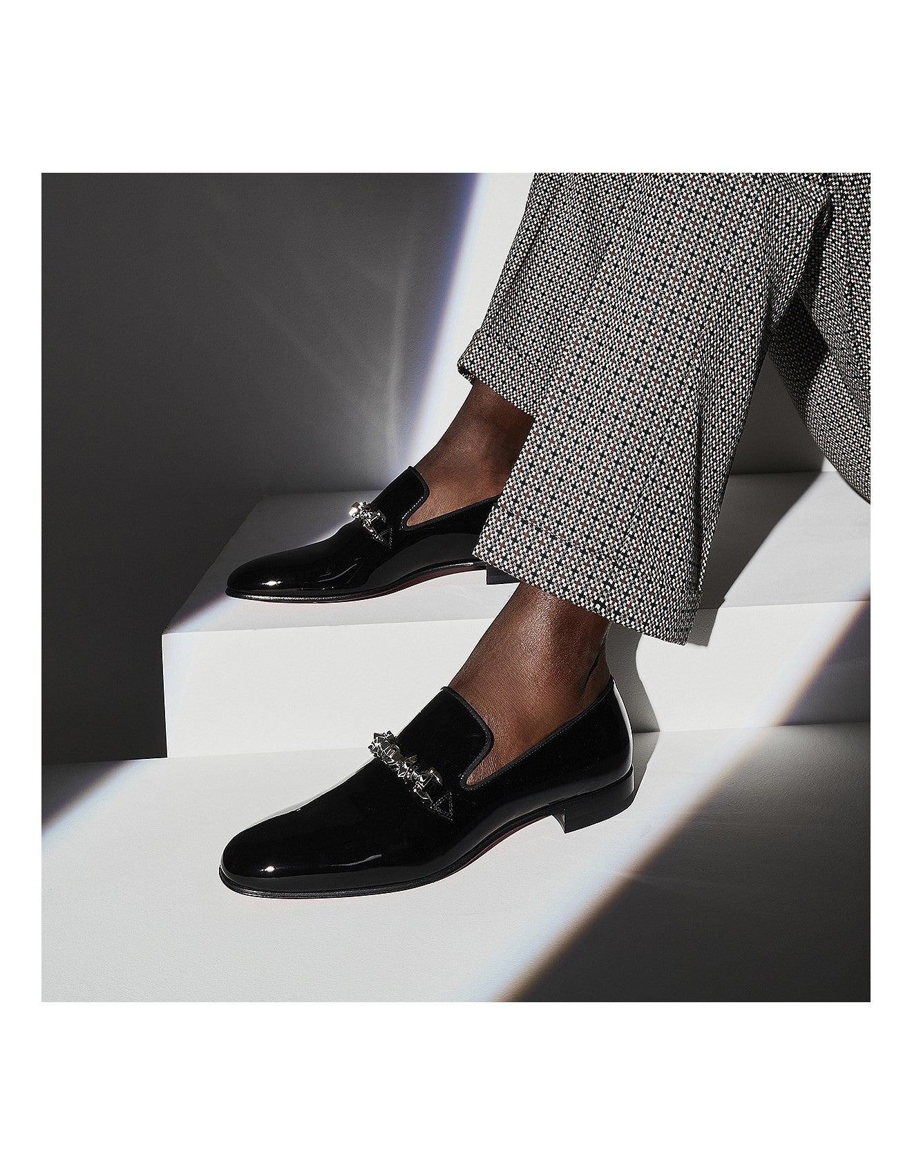 $1,725 Christian Louboutin "EQUISWING" Patent Spike Loafer US 14 (47EU)