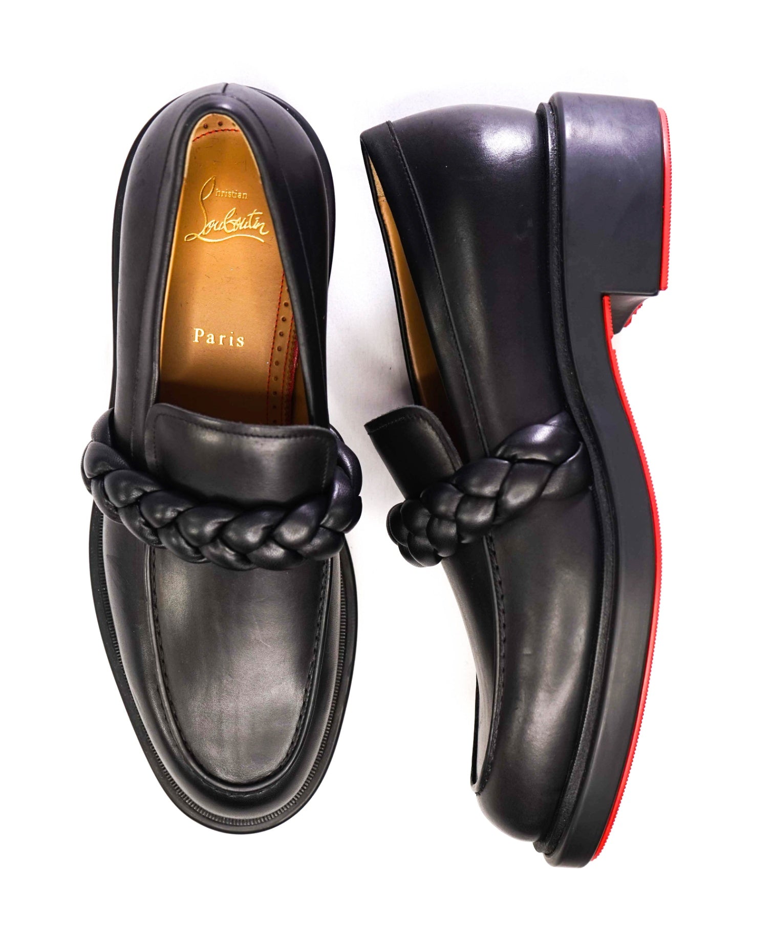 $1,095 Christian Louboutin "URBINO" Mock Braid Loafers US 9.5 (42.5 EU)