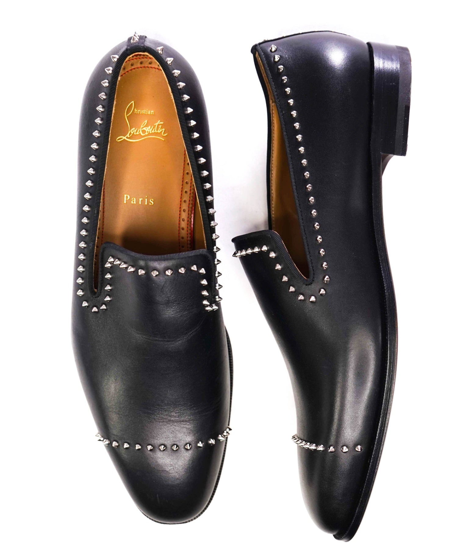 $1,545 CHRISTIAN LOUBOUTIN - *DANDY CLOO* Black Spike Loafers - US 11 (44EU)