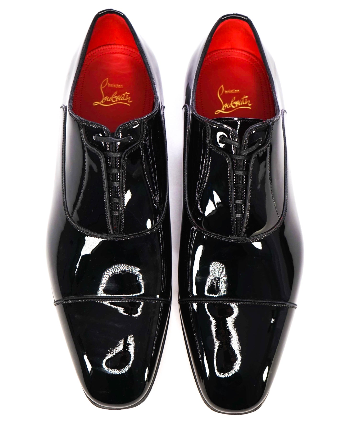 $1,100 Christian Louboutin Black "GREGHOST" Patent Oxfords US 10 (43EU)