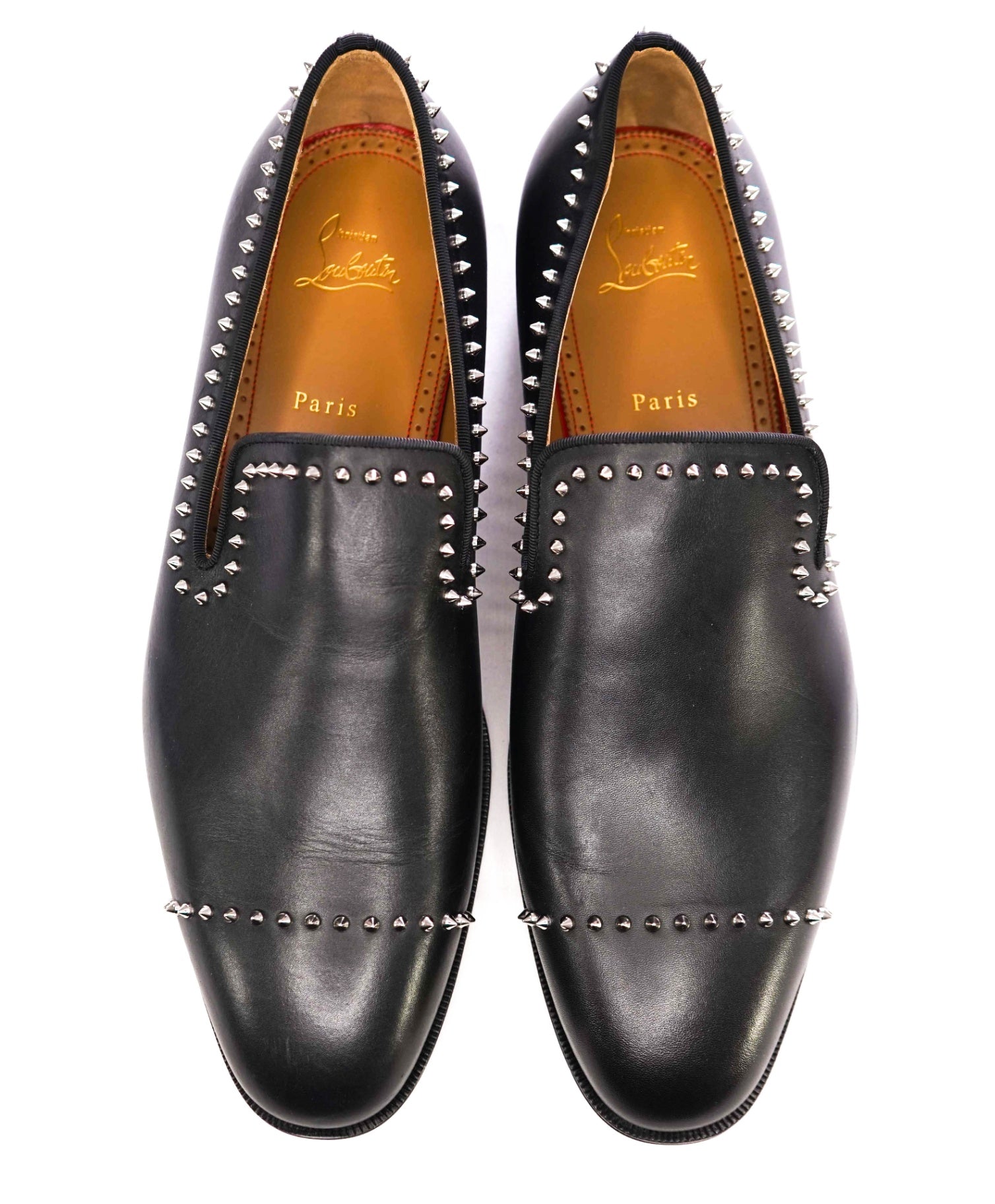 $1,545 CHRISTIAN LOUBOUTIN - *DANDY CLOO* Black Spike Loafers - US 11 (44EU)